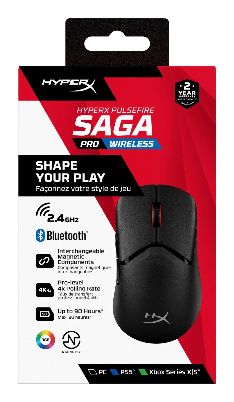 HyperX Pulsefire Saga Pro Wireless Gaming Mouse Black