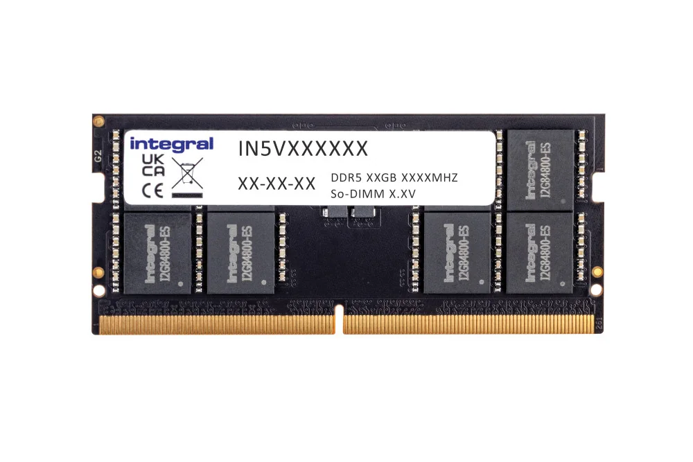Integral 64GB LAPTOP RAM MODULE DDR5 5600MT/s PC5-44800 UNBUFFERED NON-ECC SODIMM 1.1V 4GX8 CL46 EQV. TO CT64G56C46S5 FOR CRUCIAL 64GB DDR5 SO-DIMM CT64G56C46S5-IN