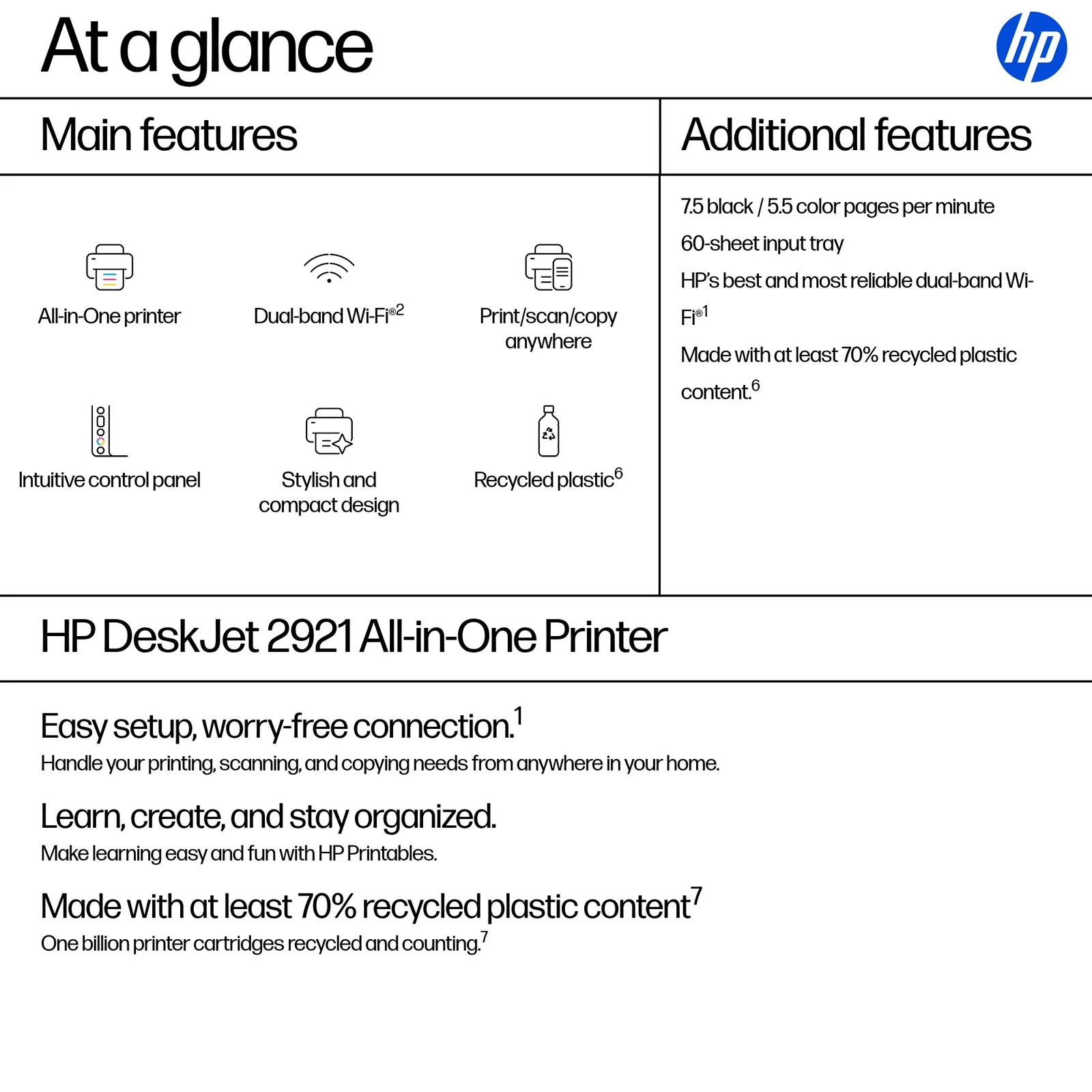 HP DeskJet 2921 Colour Inkjet Printer
