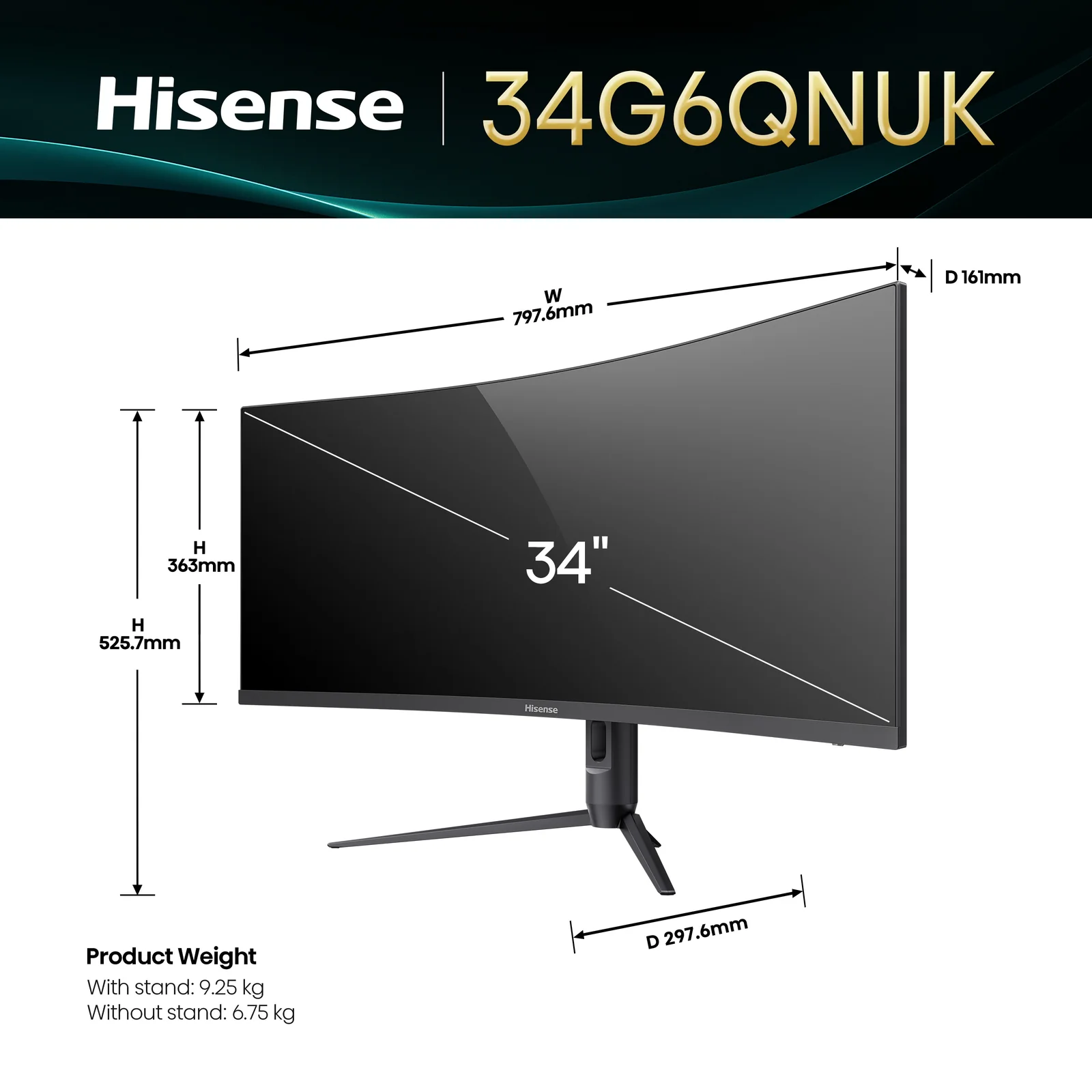 Hisense 34G6QNUK computer monitor