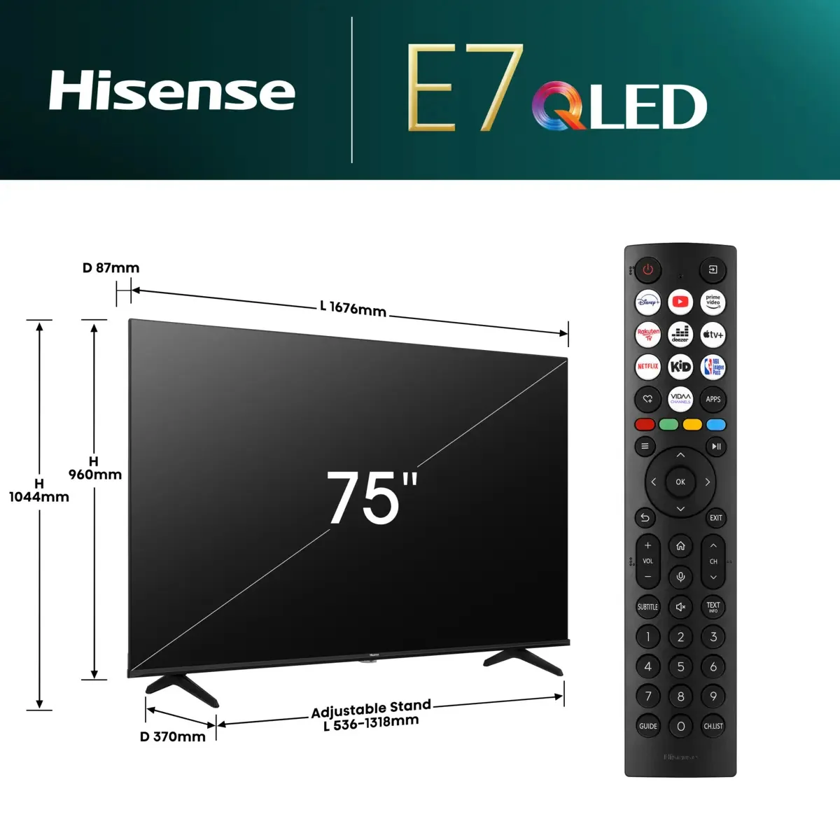 Hisense His 75E77NQ ( cm ( Zoll)) 75" 4K Smart TV