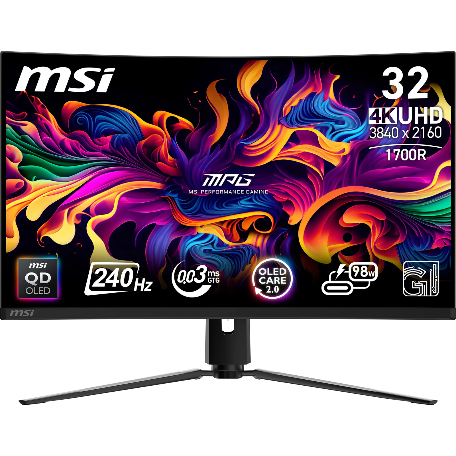 MSI MPG 321CURXDE QD-OLED 31.5" 4K UHD QD-OLED 240Hz Monitor