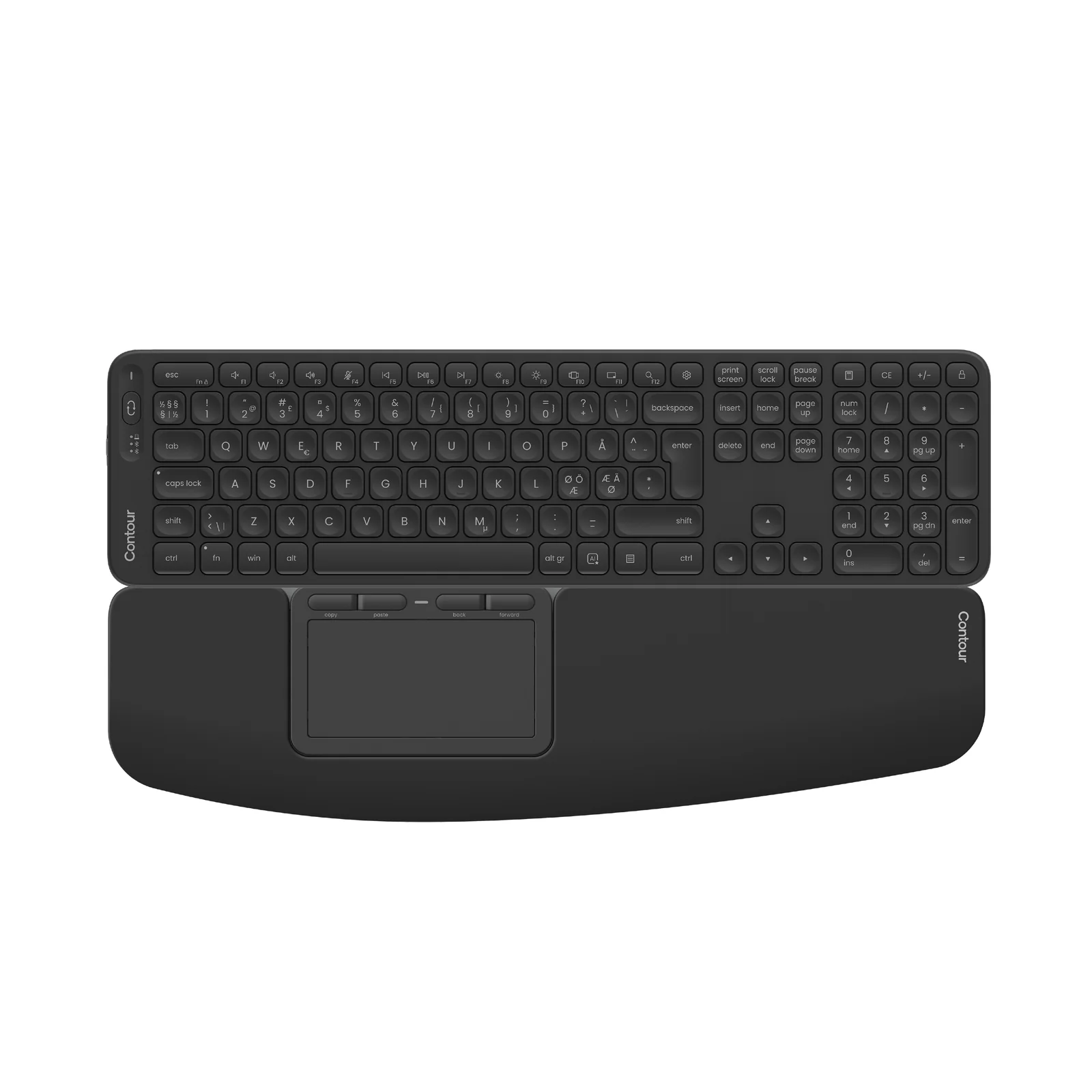 Contour Design CDTP1050BALPN1050 Wireless Keyboard Black, Nordic