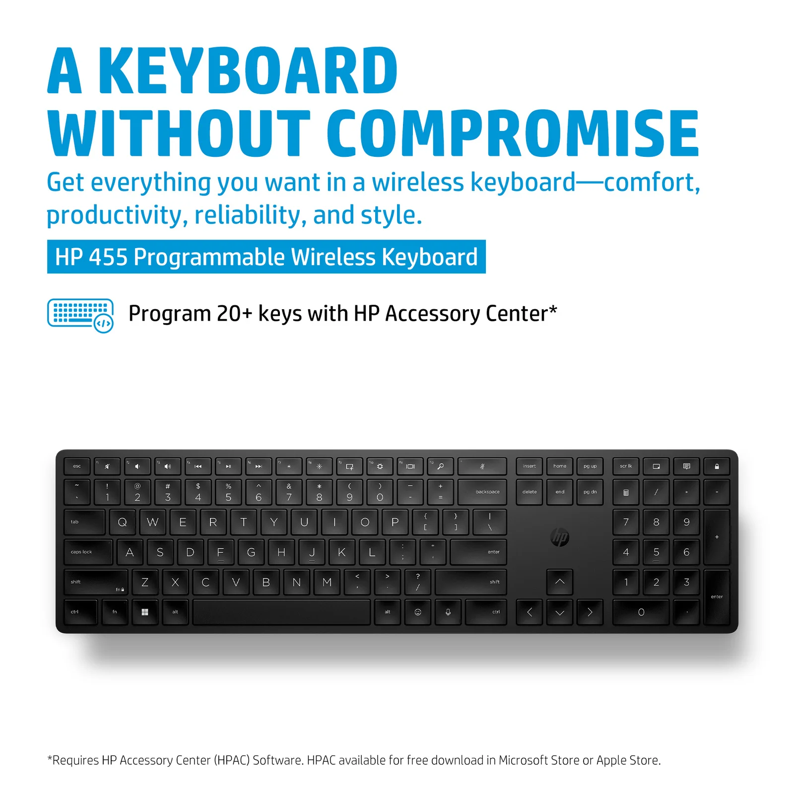 HP 455 Programmable USB Wireless (Bulk Qty.12) Keyboard
