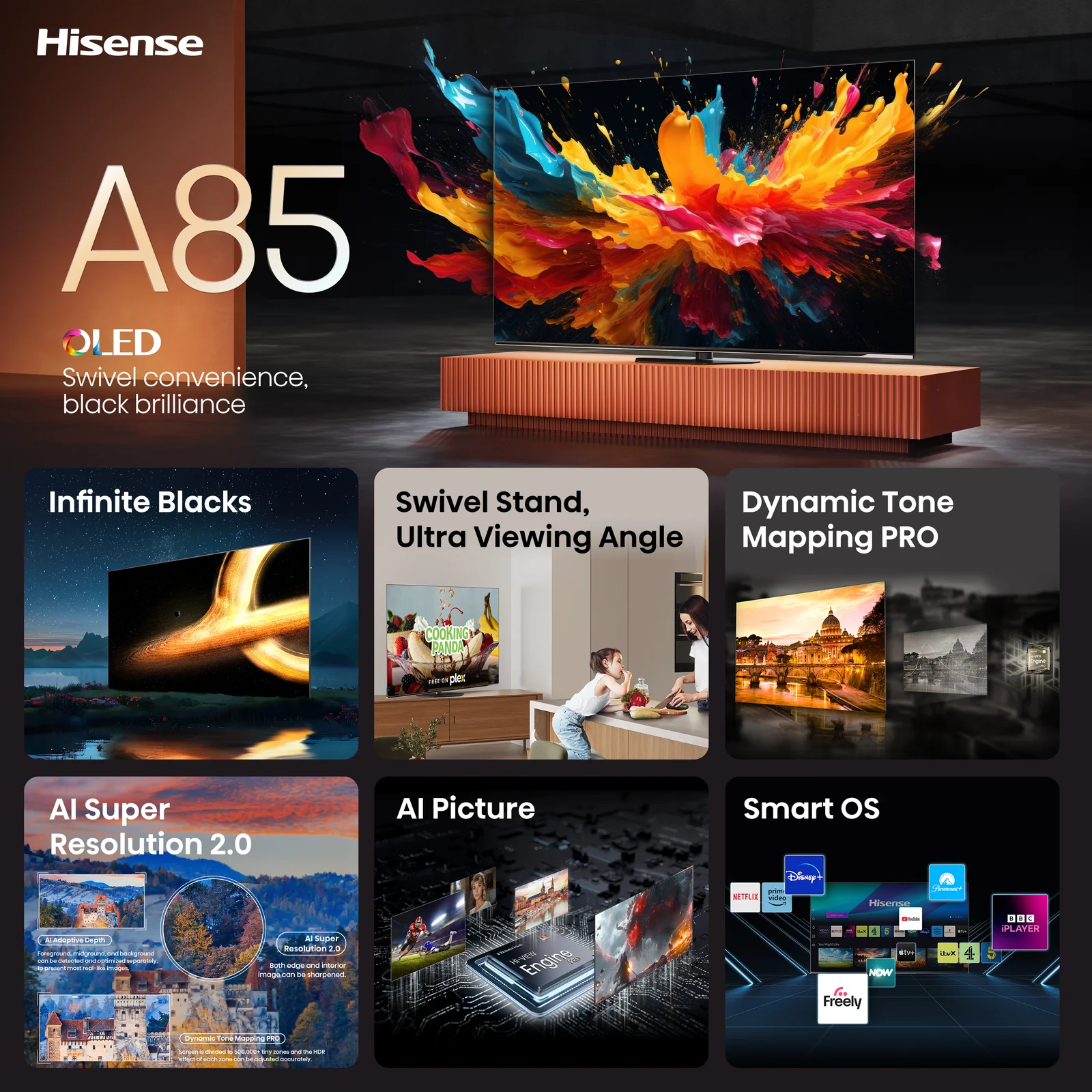 Hisense 55A85NTUK 55" OLED 4K Smart TV