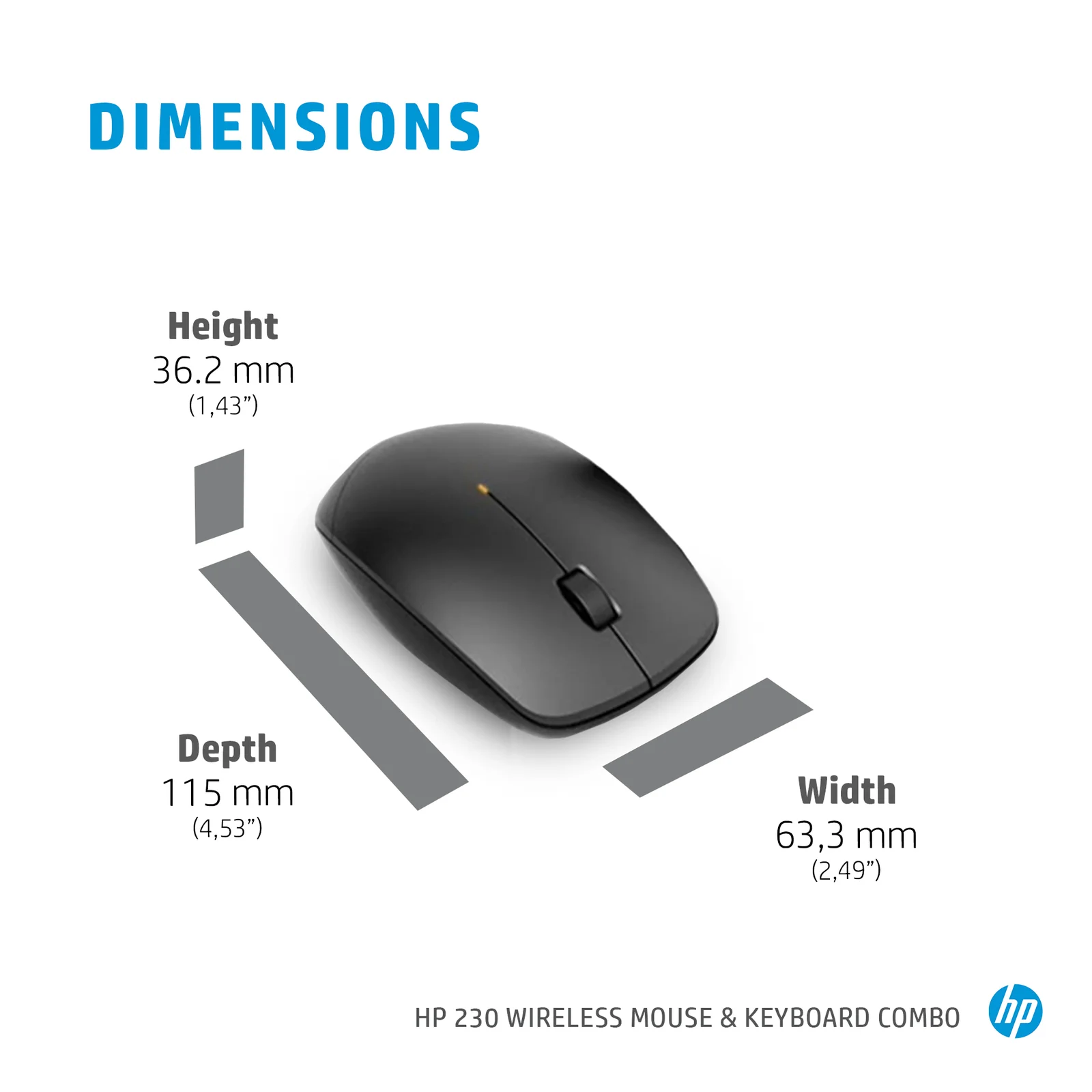 HP 230 Wireless Mouse and Combo White Keyboard