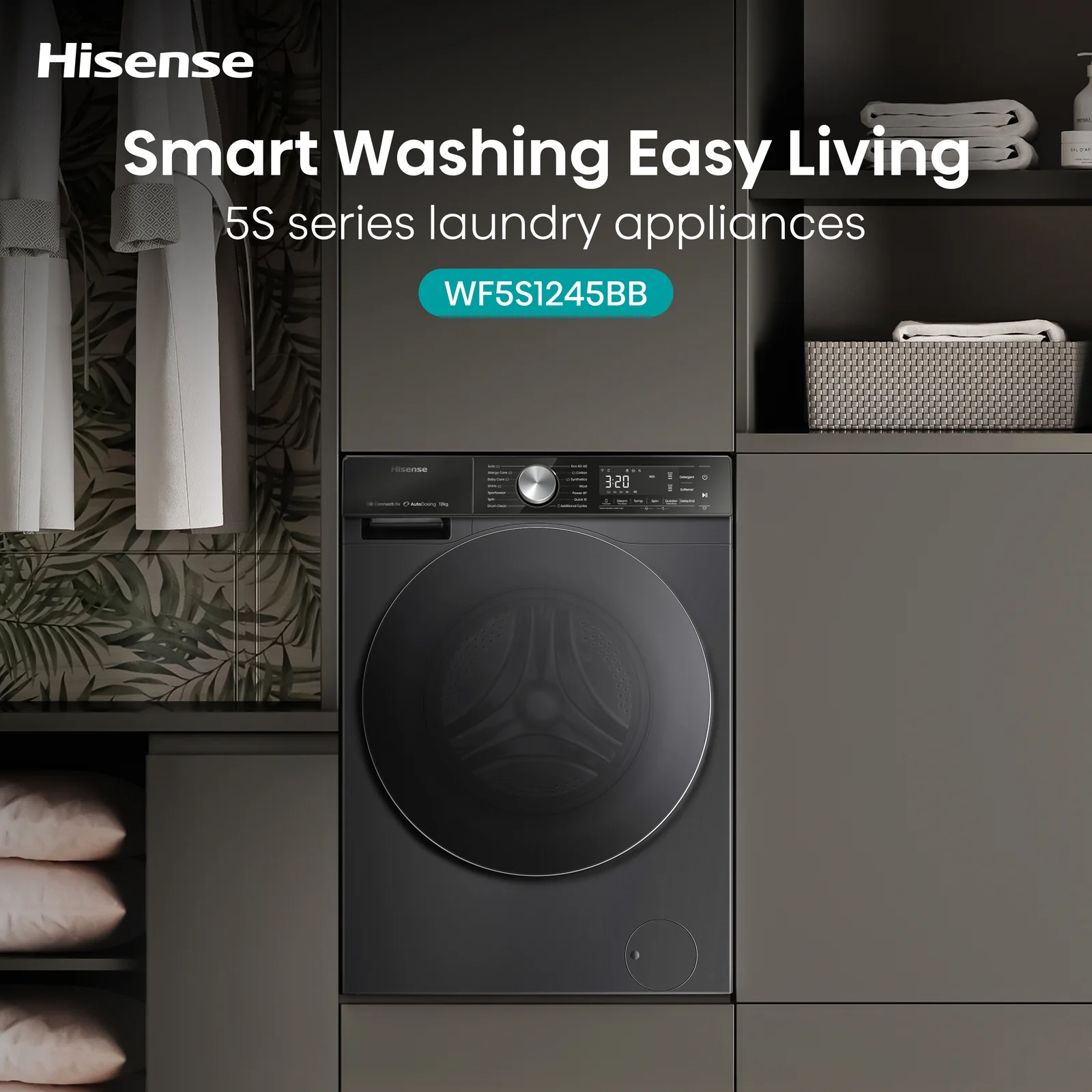 Hisense WF5S1245BB 12kg 1400rpm Washing Machine