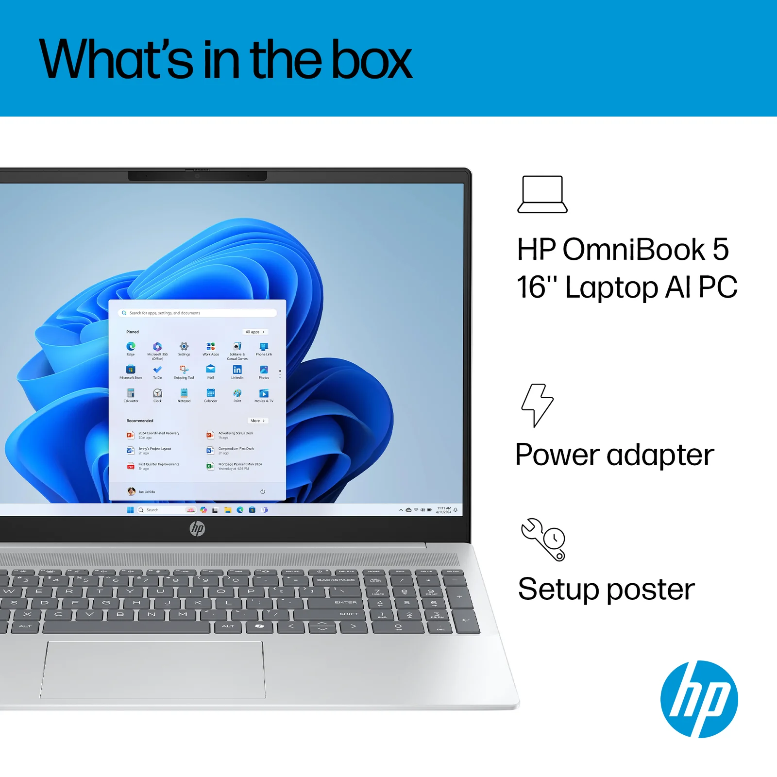 HP DQ9G2EA laptop 16", 16GB RAM, 512GB SSD
