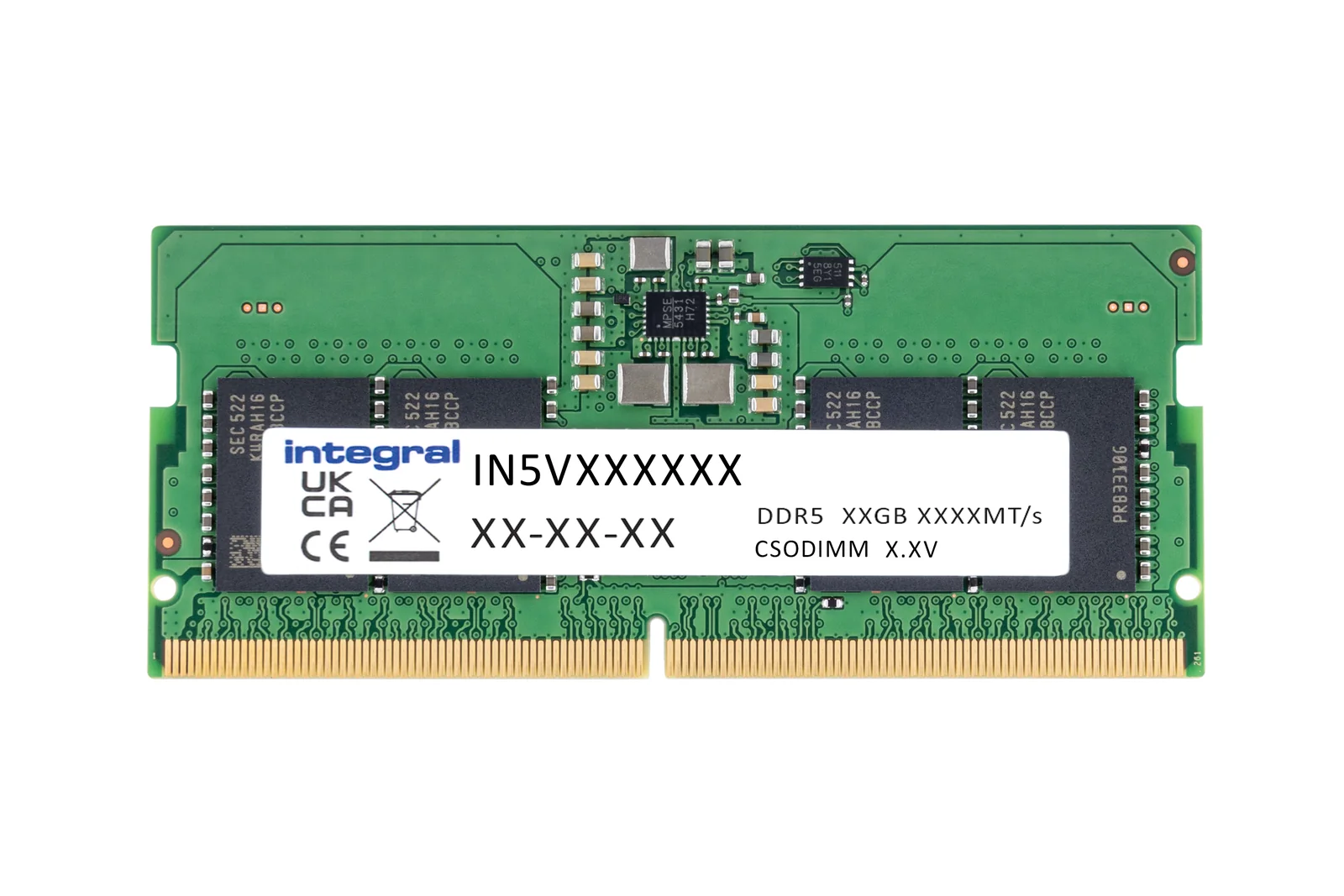 Integral 8GB LAPTOP CSODIMM RAM MODULE DDR5 6400MT/s PC5-51200 CLOCKED UNBUFFERED NON-ECC SODIMM 1.1V 1GX16 CL52 EQV. TO KVR64V52BS6-8 FOR KINGSTON VALUE 8GB DDR5 SO-DIMM KVR64V52BS6-8-IN