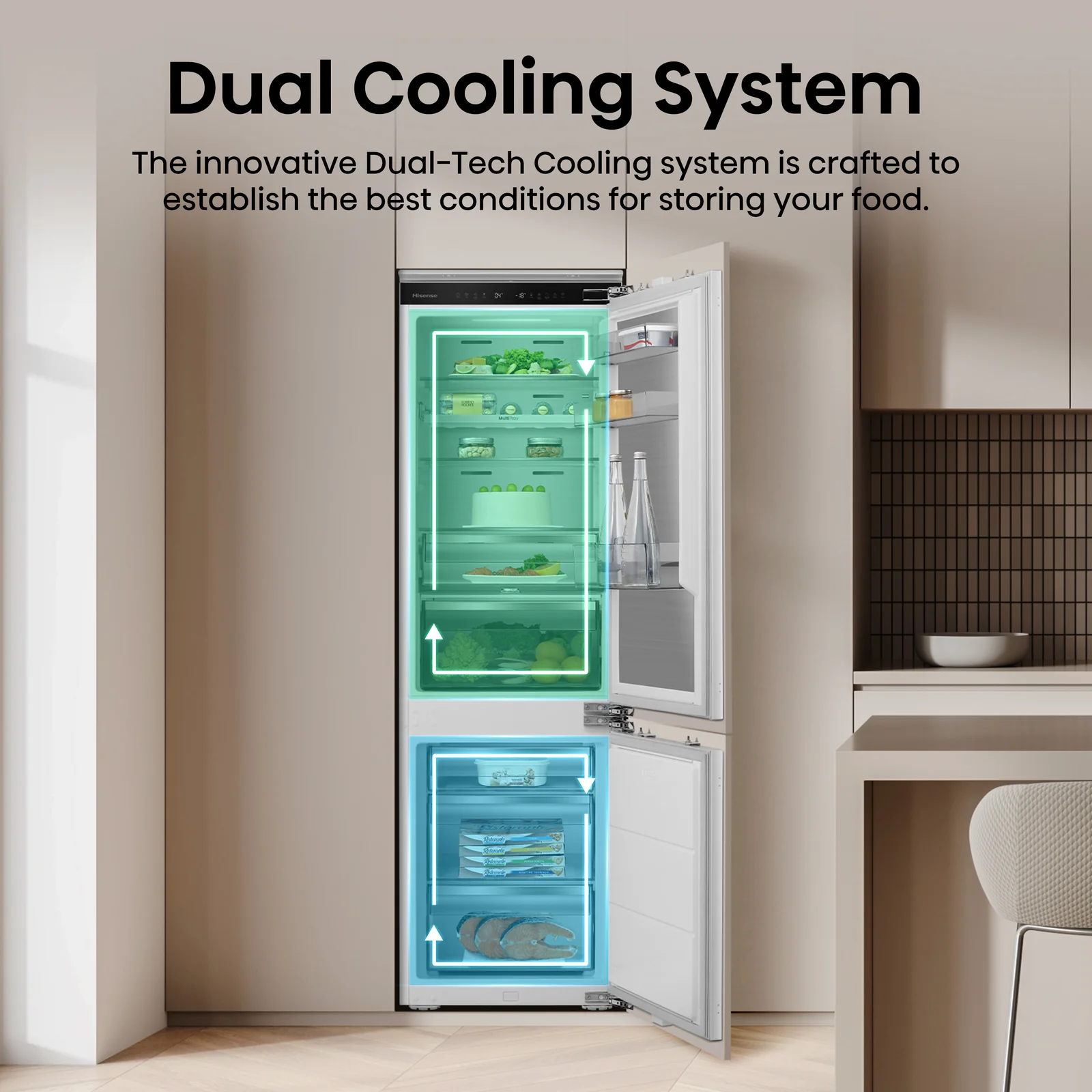 Hisense Fridge/freezer RB5B250SSWC1 BK070 252L Integrated Fridge Freezer