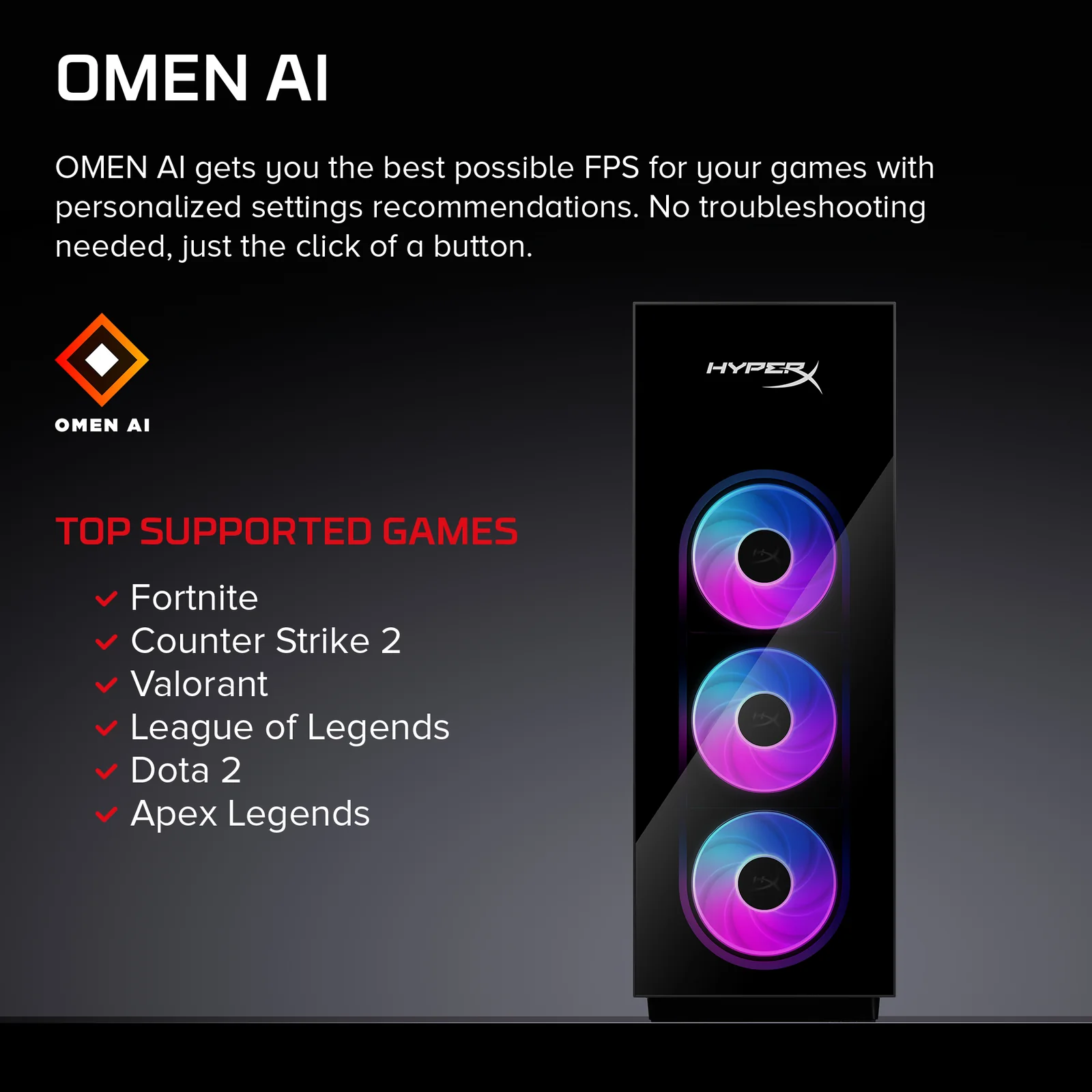HP HyperX OMEN MAX 45L Gaming Desktop GT24-0400na, Intel Core Ultra 7 270K, 32GB RAM, 2TB SSD