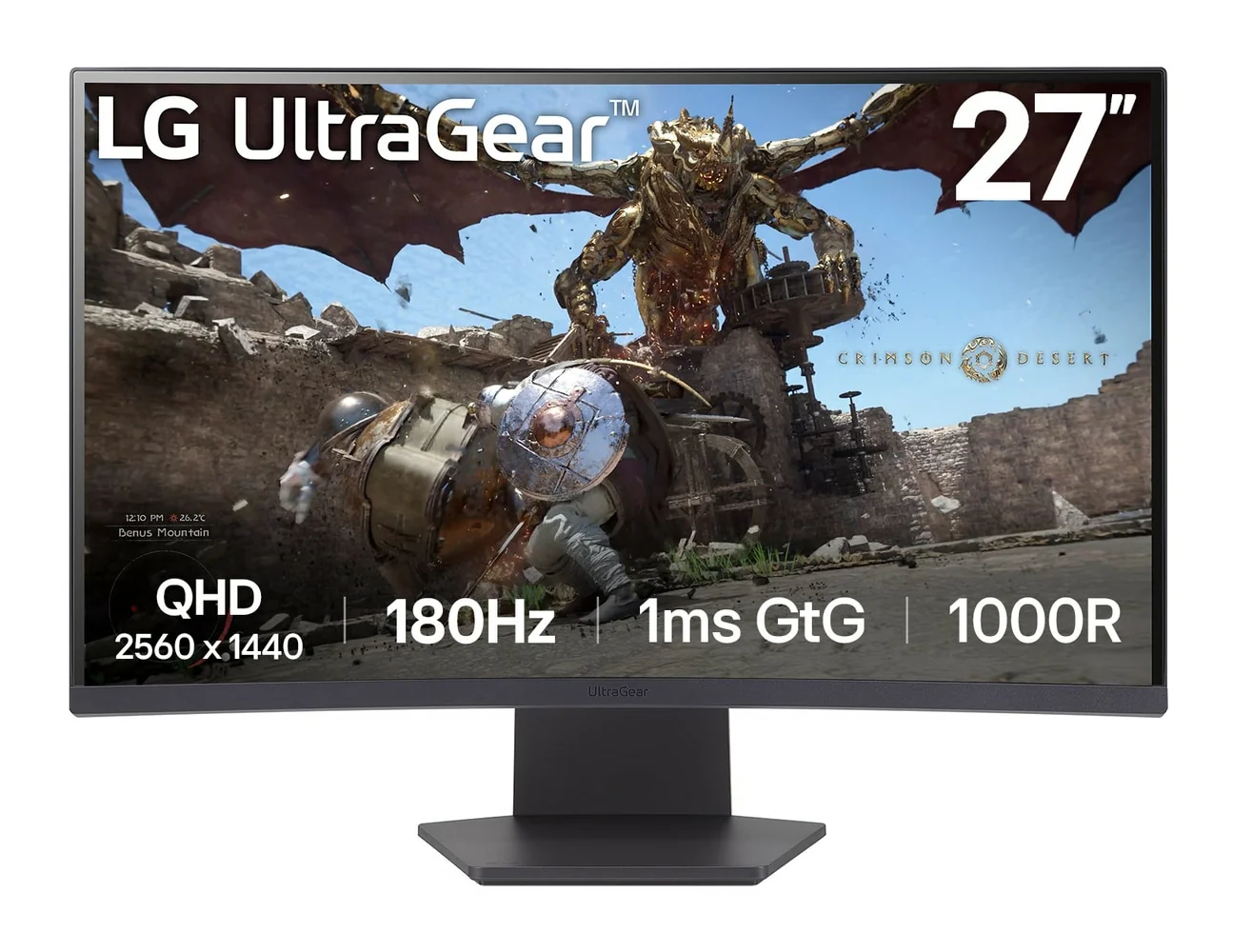 LG 27GS60QC-B 27" QHD VA 180Hz Curved Monitor