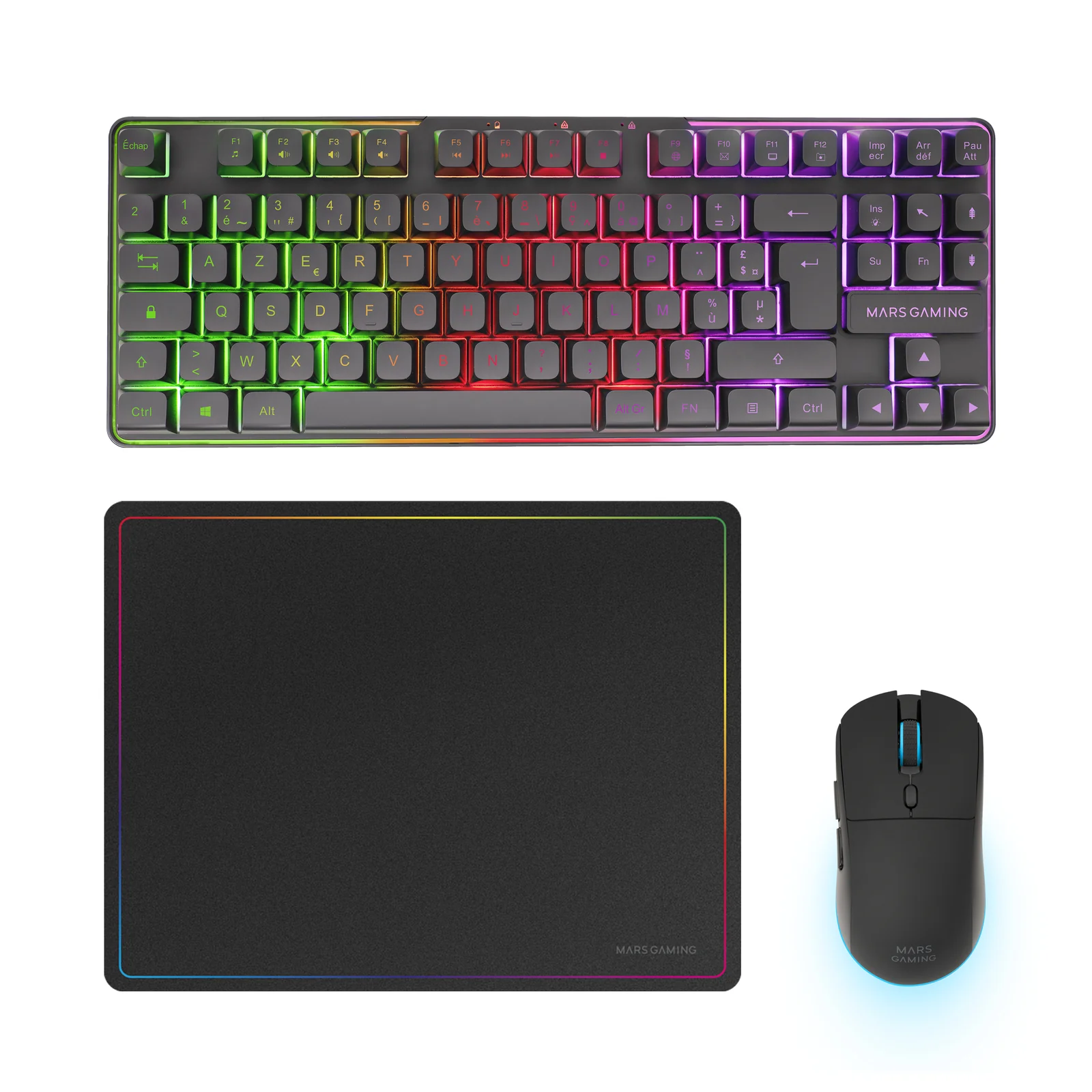 Mars Gaming MCPWTKLFR Wireless Keyboard & Mouse Black, French