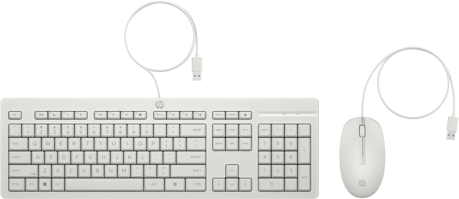 HP 225 Wired Mouse and Combo White Keyboard