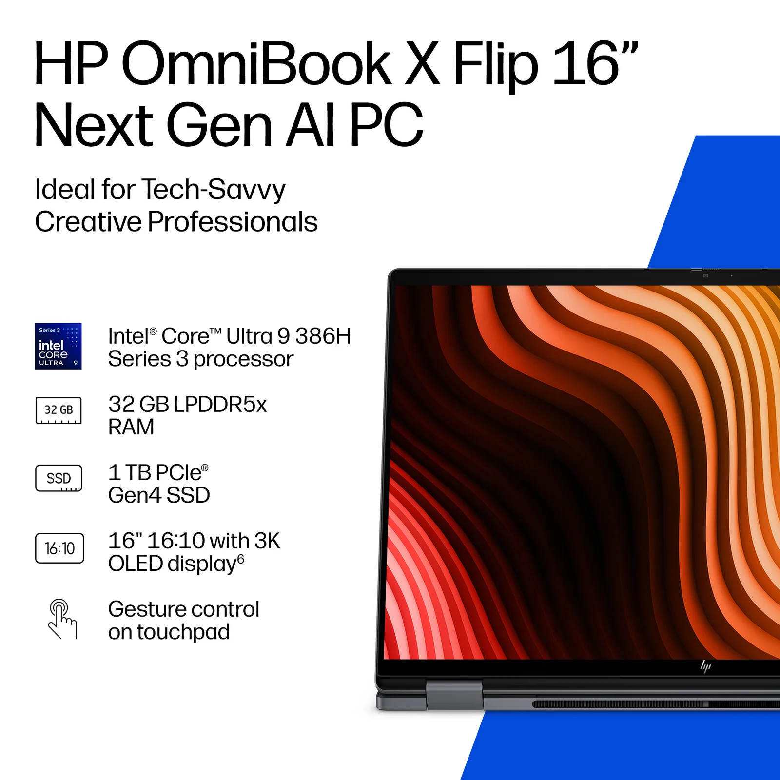 HP OMNIBOOK X FLIPNGAI 16-CB0007NAX 16", 16GB RAM, 512GB SSD