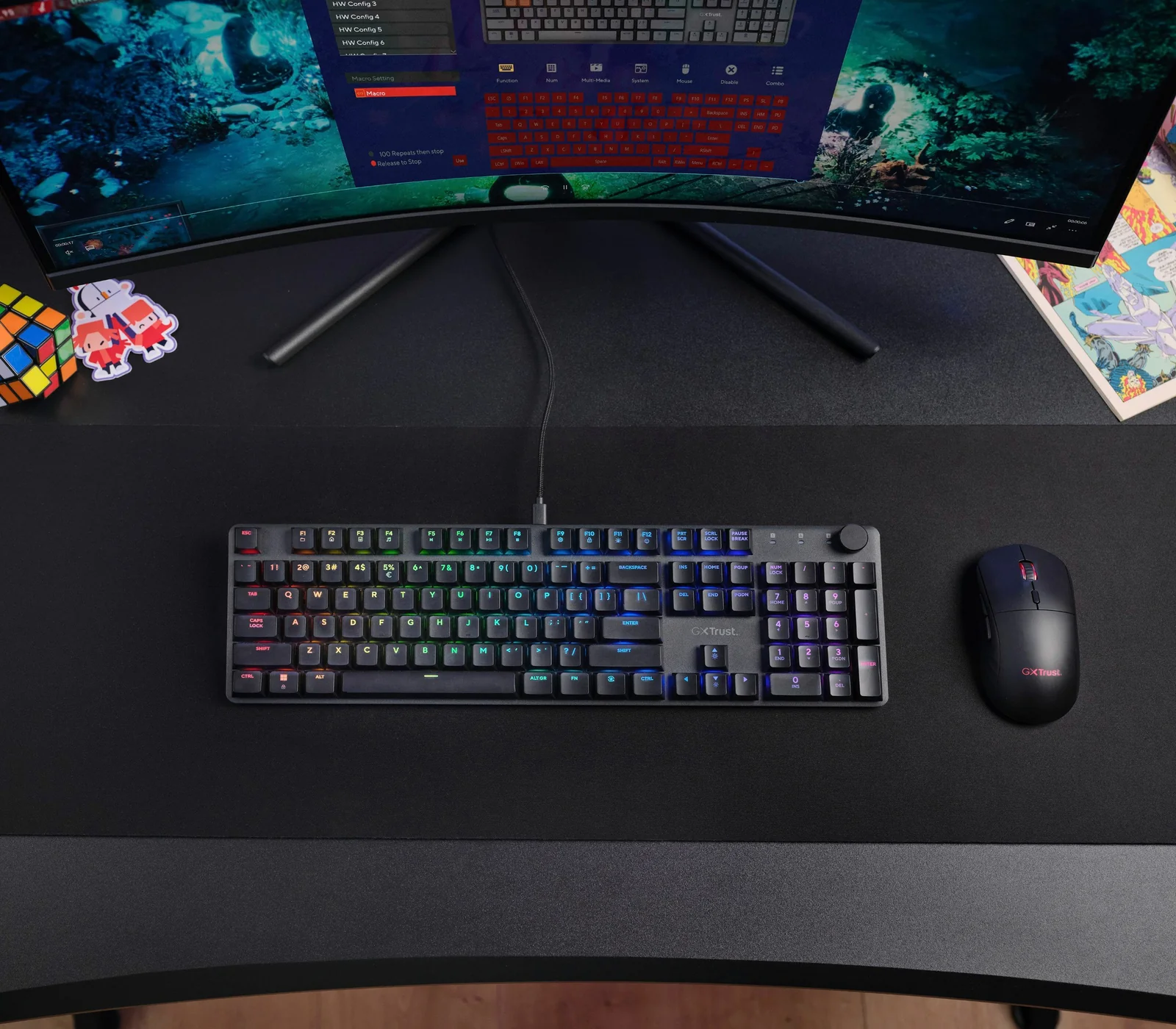 Trust GXT 866 Torix Keyboard Black, French
