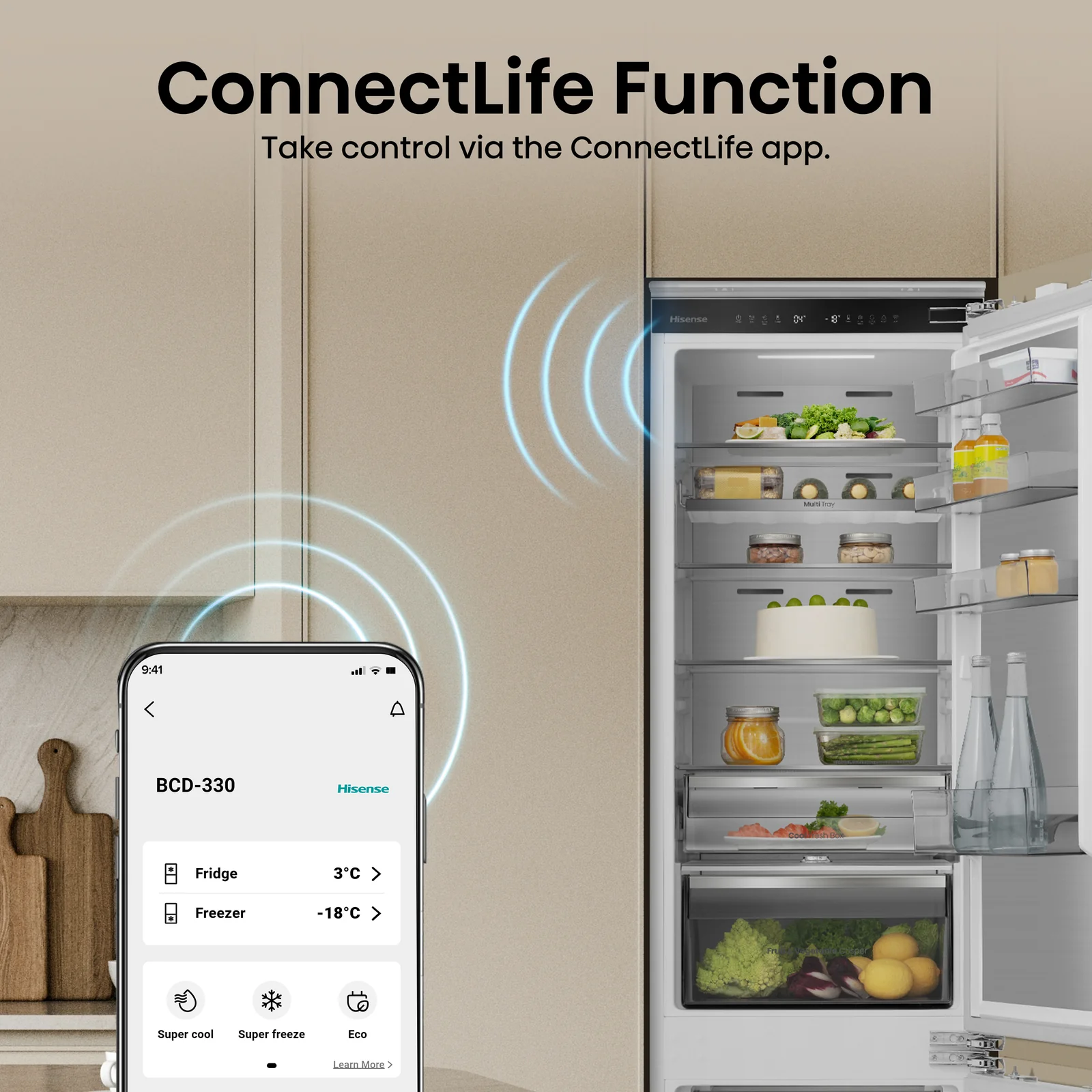 Hisense RB5B280SSWC 284L Integrated Fridge Freezer