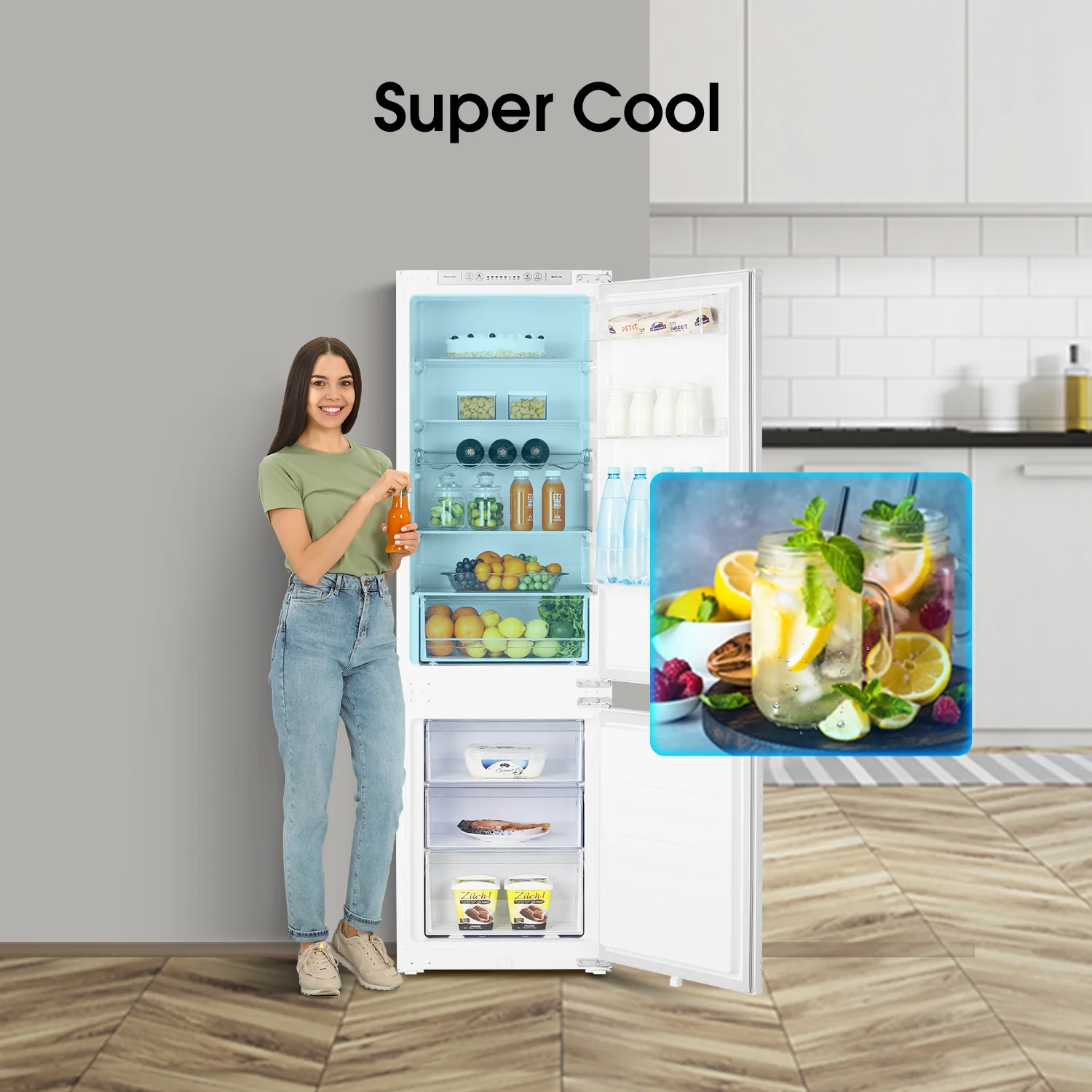 Hisense RIB312F4AWE 246L Integrated Fridge Freezer