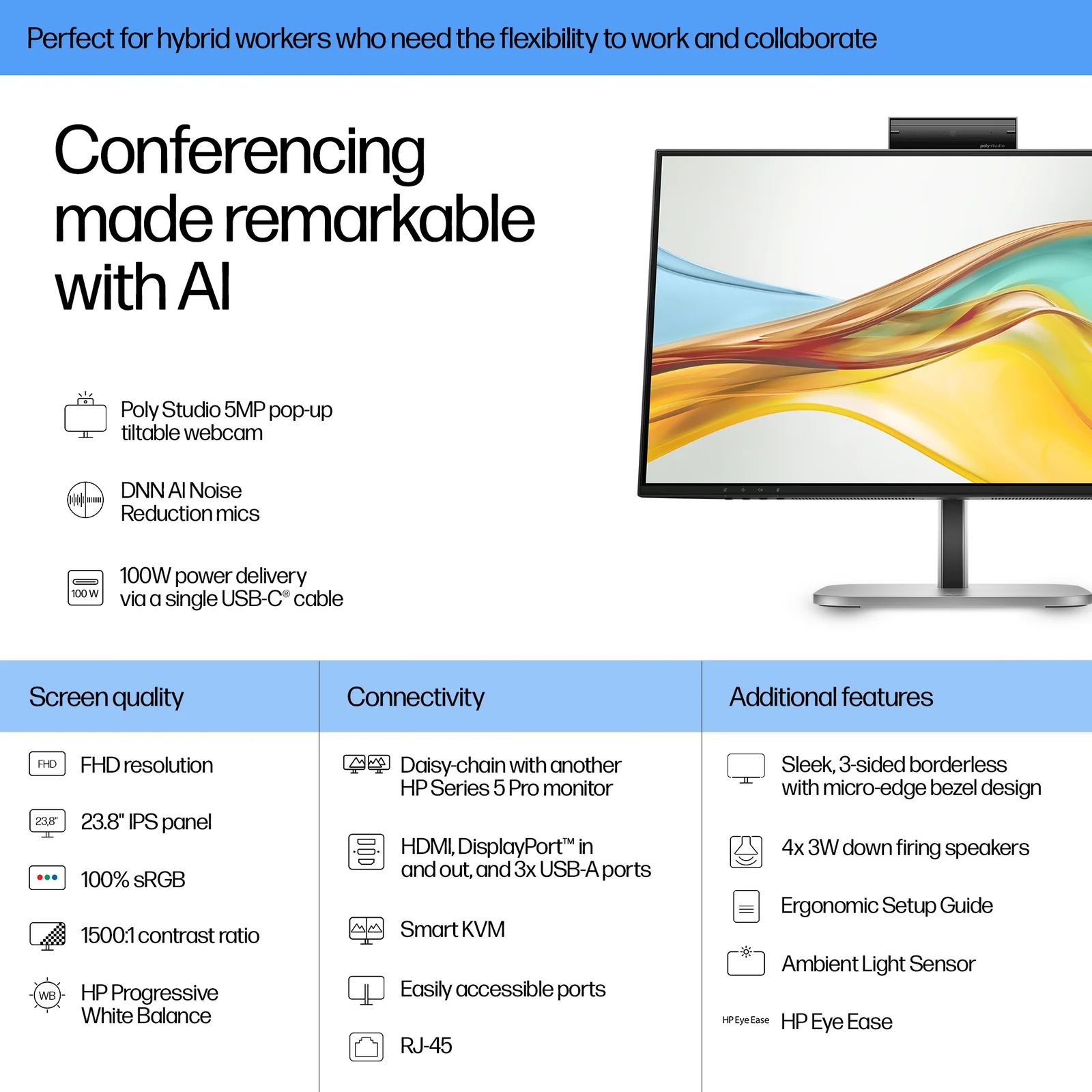 HP 524pm 23.8" Full HD IPS 100Hz Monitor