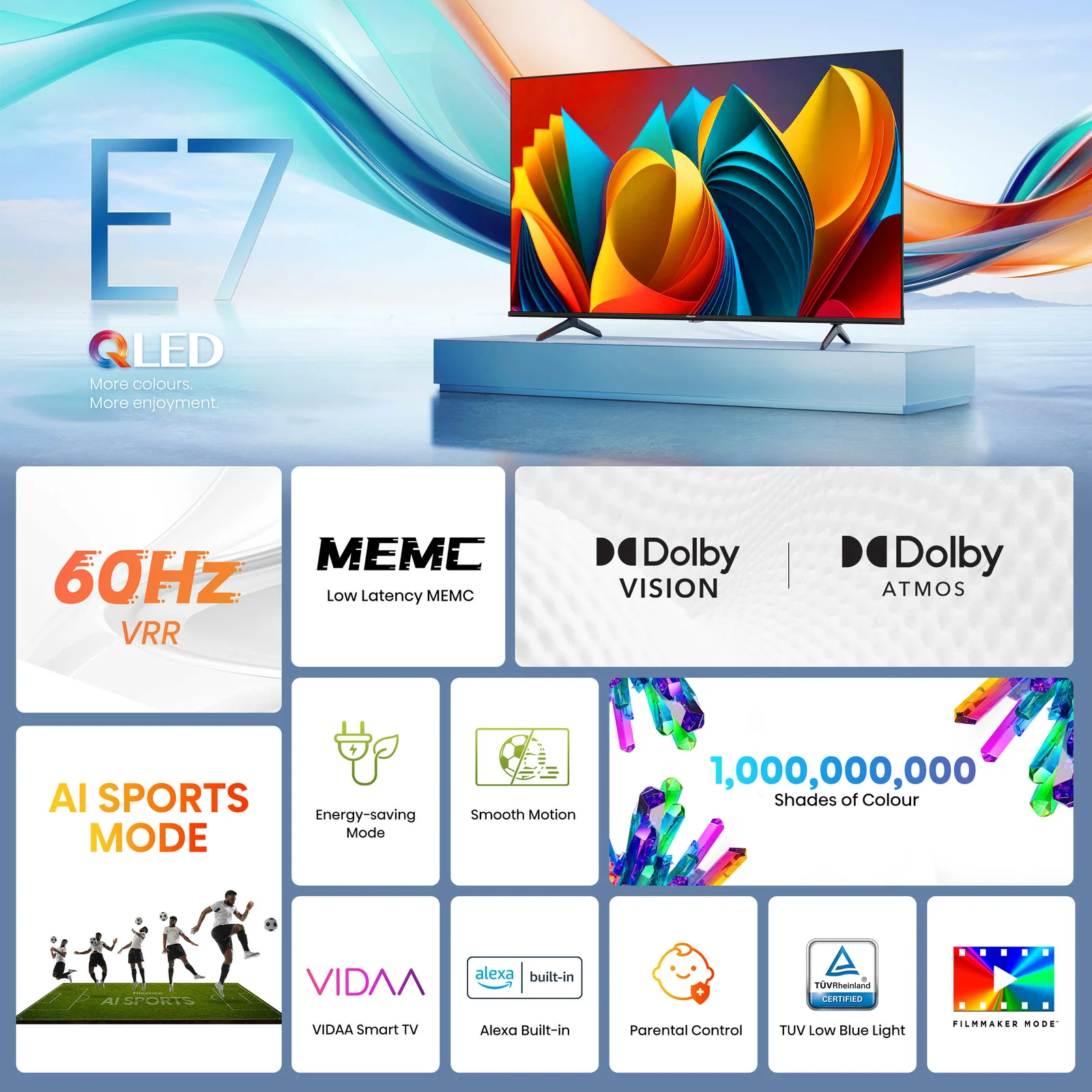 Hisense 50E7NQTUK 50" 4K Smart TV
