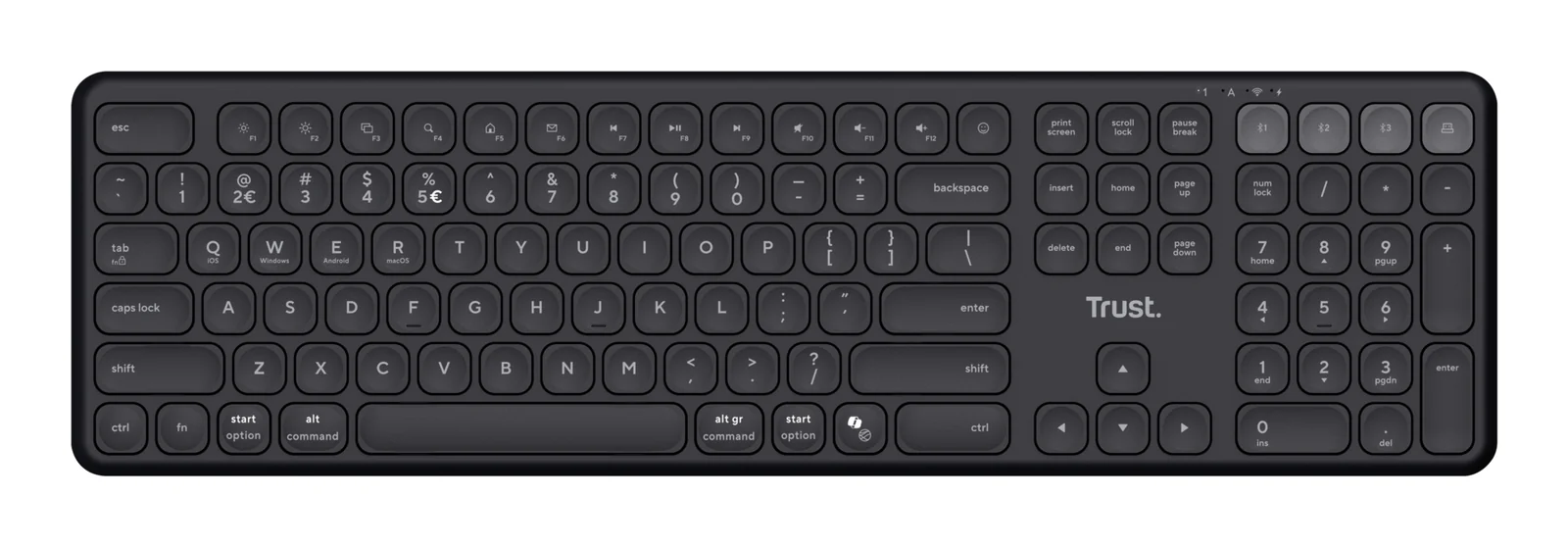 Trust Vaiya Wireless Keyboard Black, German