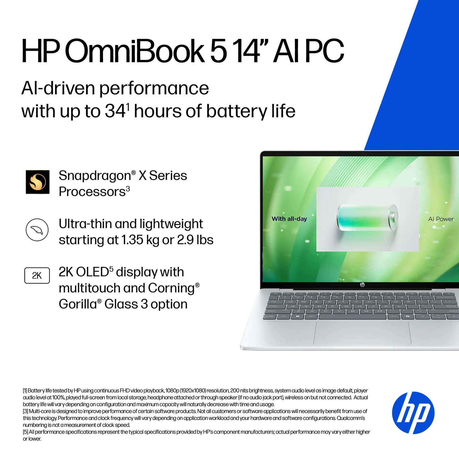 HP OmniBook 5 Laptop Next Gen AI 14-he0001nax 14", 16GB RAM, 1TB SSD
