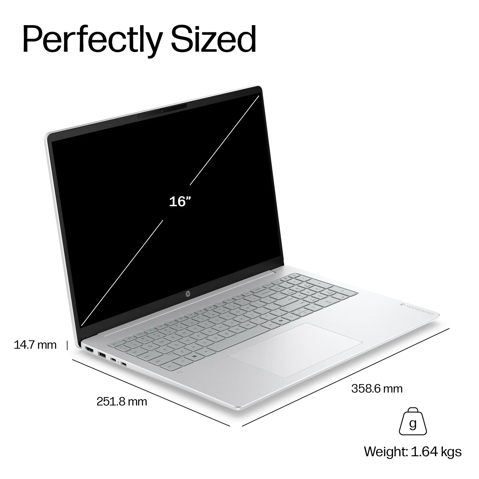 HP DQ8K6EA laptop 16", 16GB RAM, 512GB SSD