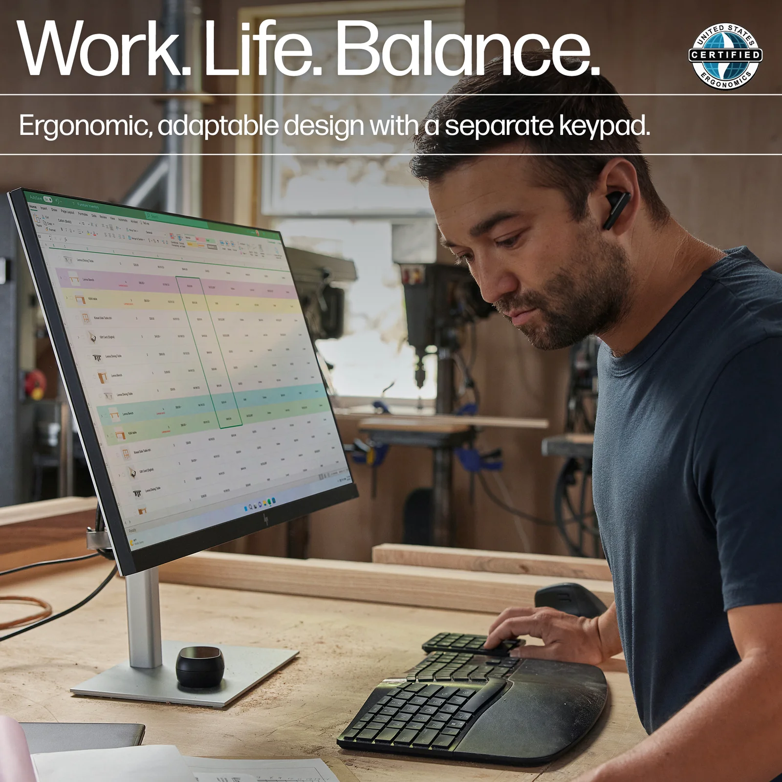 HP 965 Black Ergonomic Wireless Keyboard