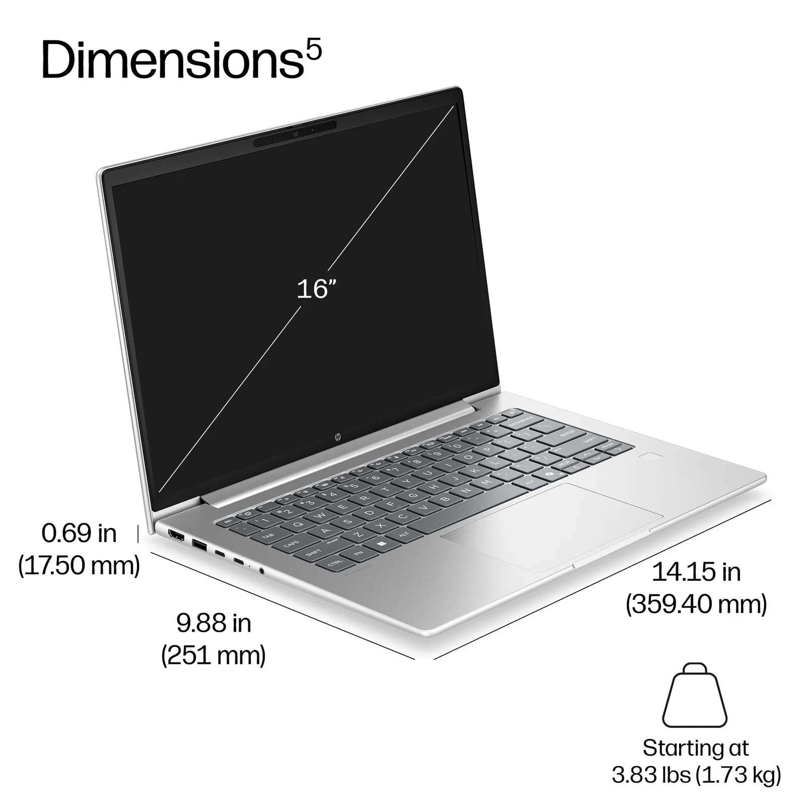 HP None 16", Copilot+ PC 325, 16GB RAM, 256GB SSD