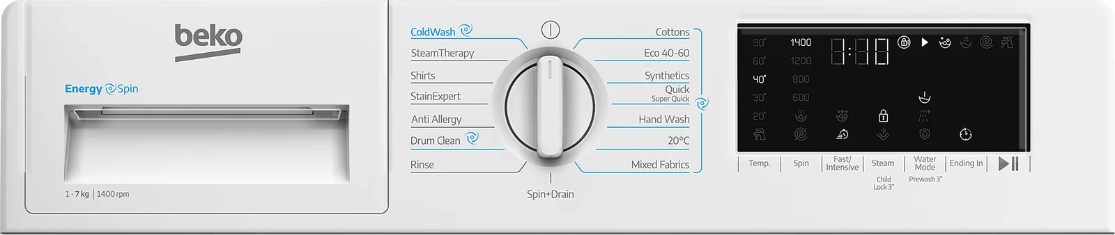 Beko WTIK741511 7kg 1400rpm Washing Machine