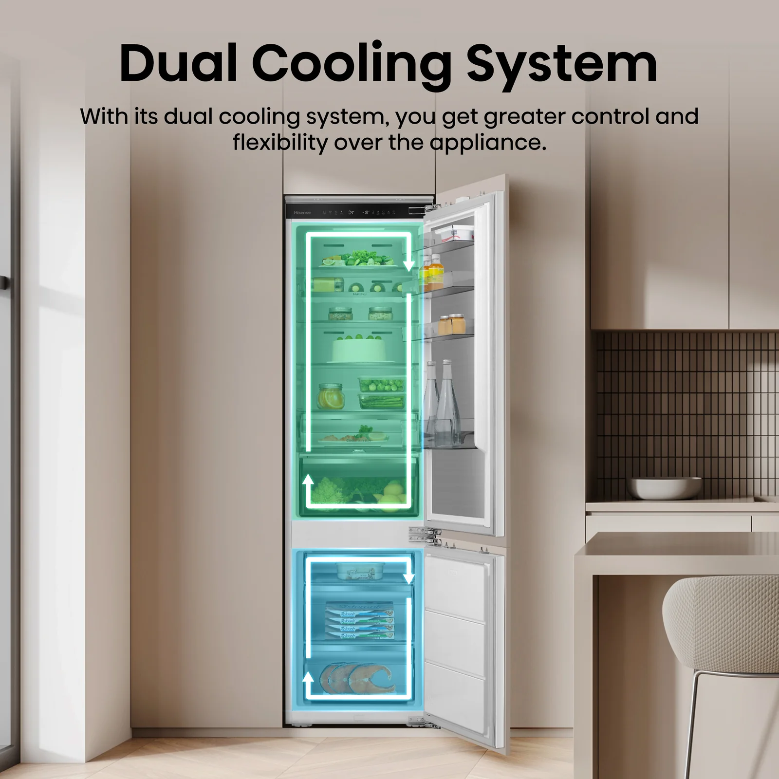Hisense RB5B280SSWC 284L Integrated Fridge Freezer
