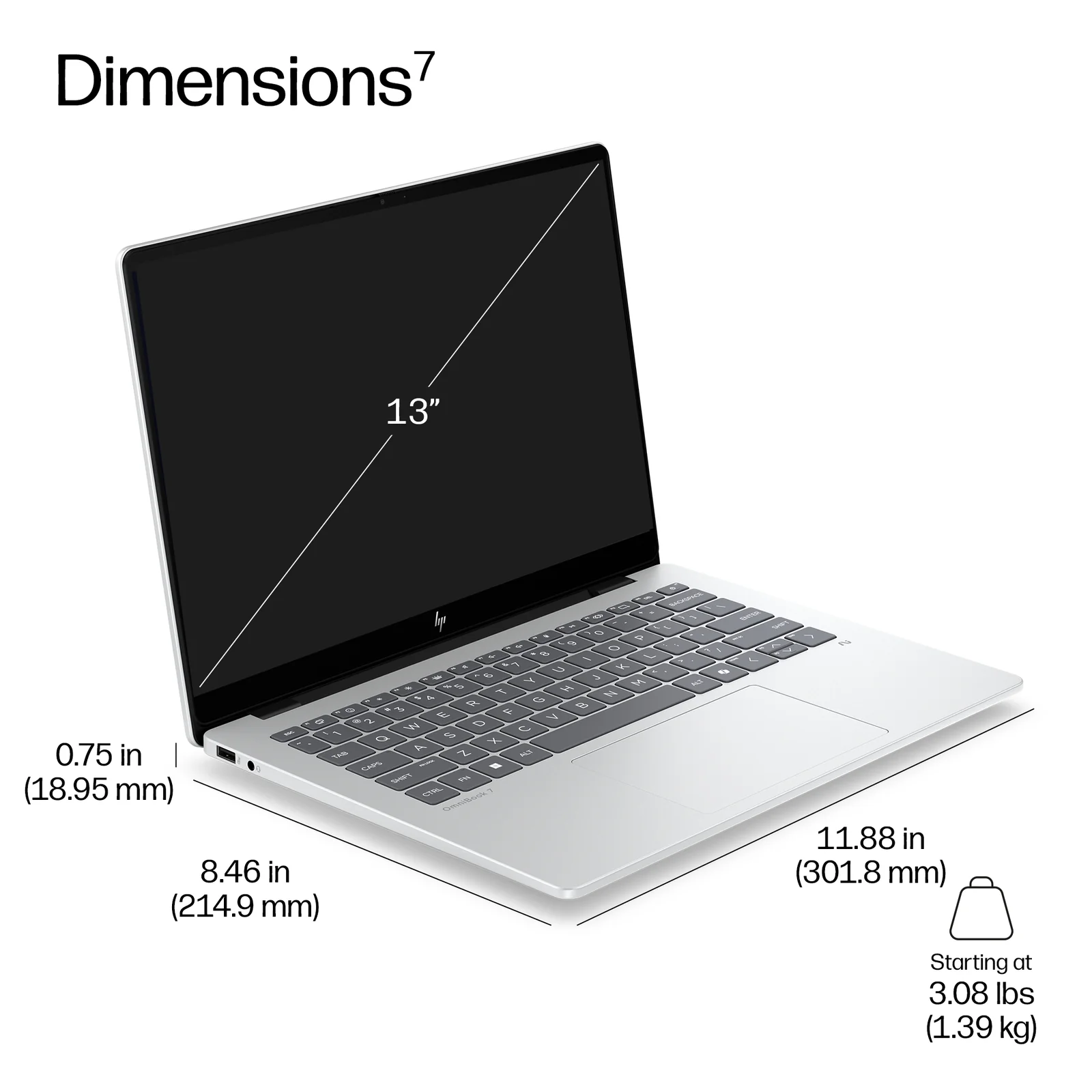HP E6DN2AT laptop 13.3", 16GB RAM, 512GB SSD