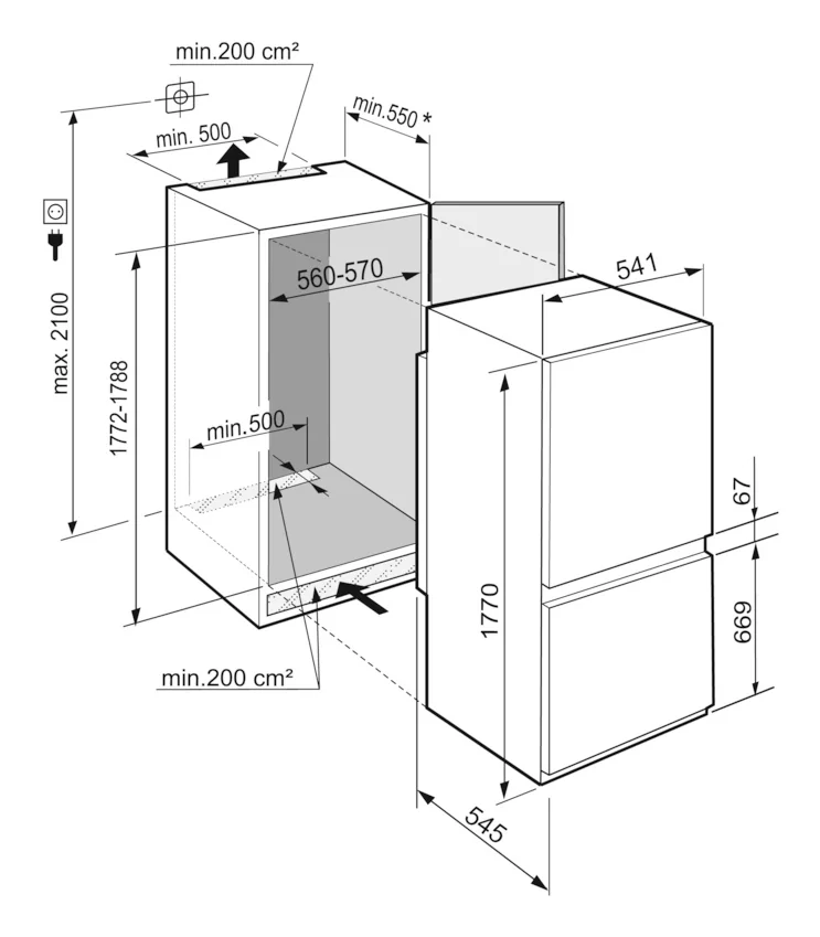 Liebherr ICSe 5103 Pure 264L Integrated Fridge Freezer