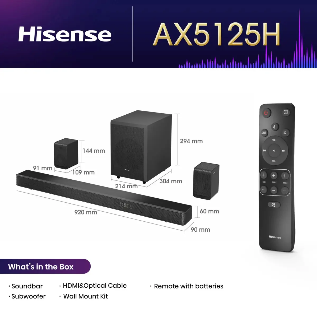 Hisense AX5125H 5.1.2 Soundbar