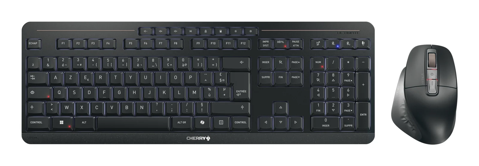 CHERRY Stream desktop ultimate Wireless Keyboard & Mouse Black, French
