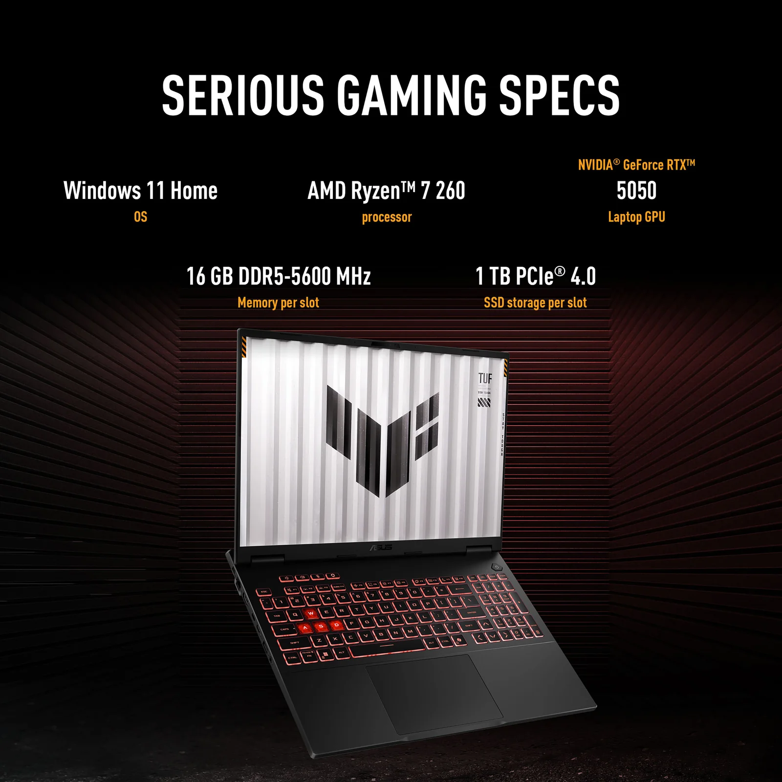 ASUS TUF Gaming A16 FA608UHI-TU127W 16", AMD Ryzen 7 260, 16GB RAM, 1TB SSD