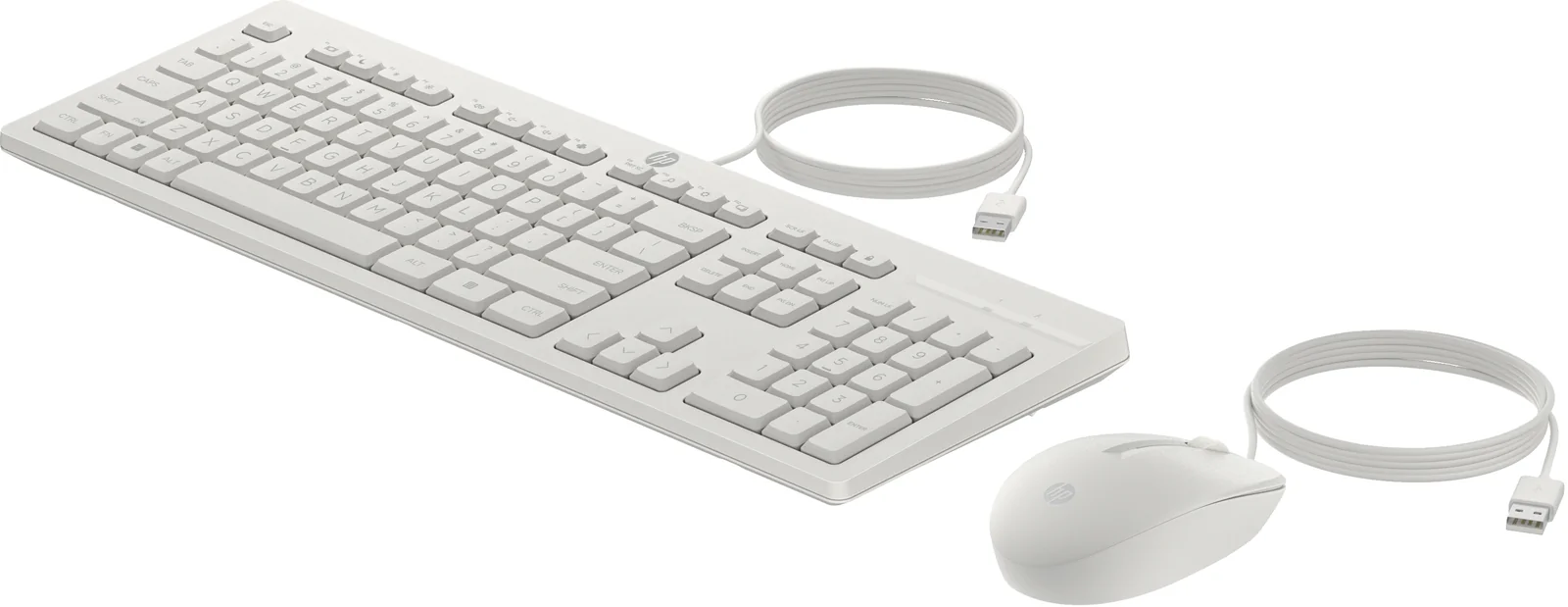 HP 225 Wired Mouse and Combo White Keyboard