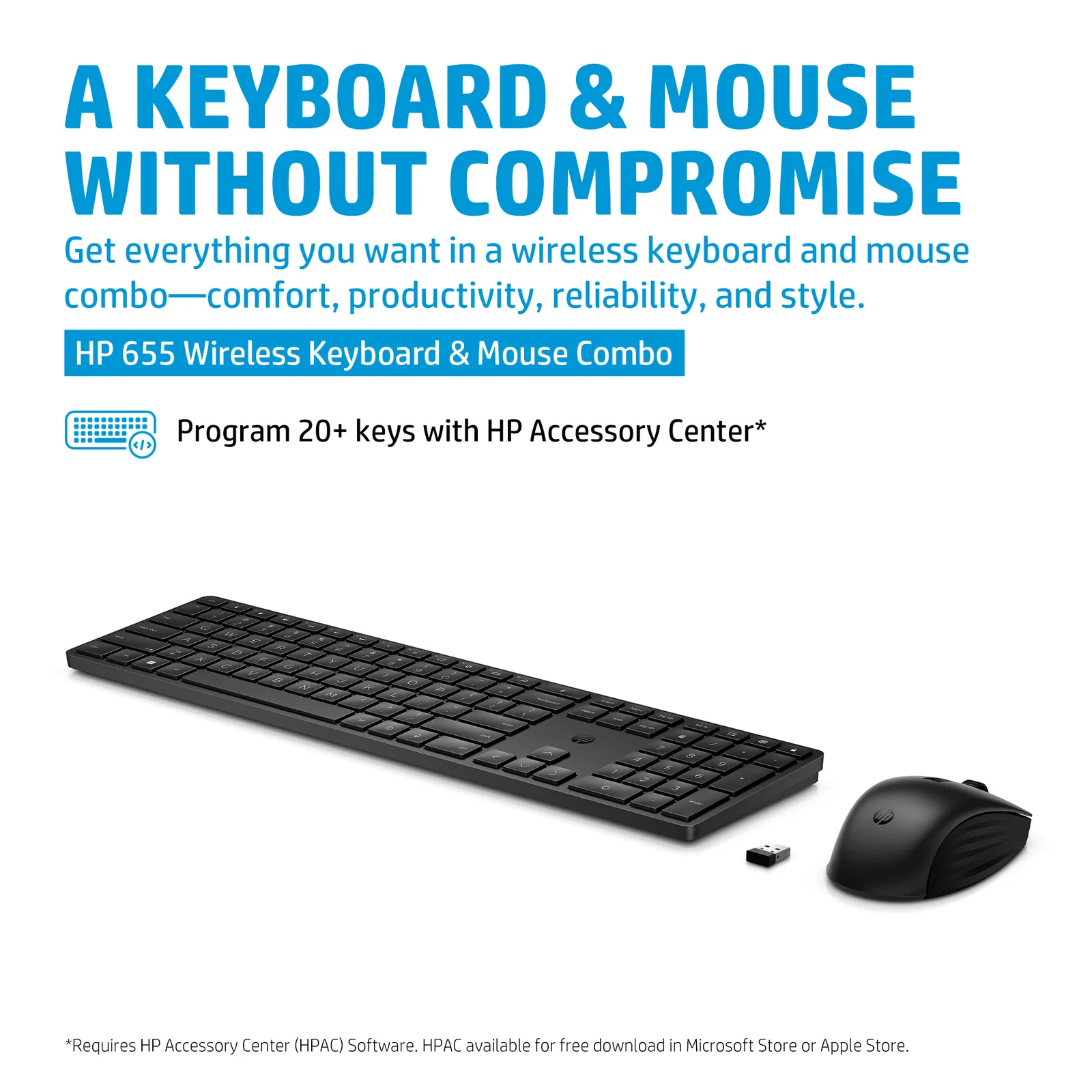 HP 655 Wireless and Mouse Combo (BlkQty.10) Keyboard
