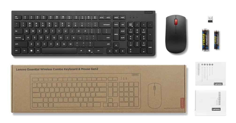 Lenovo 4X31R64457 Wireless Keyboard & Mouse Black