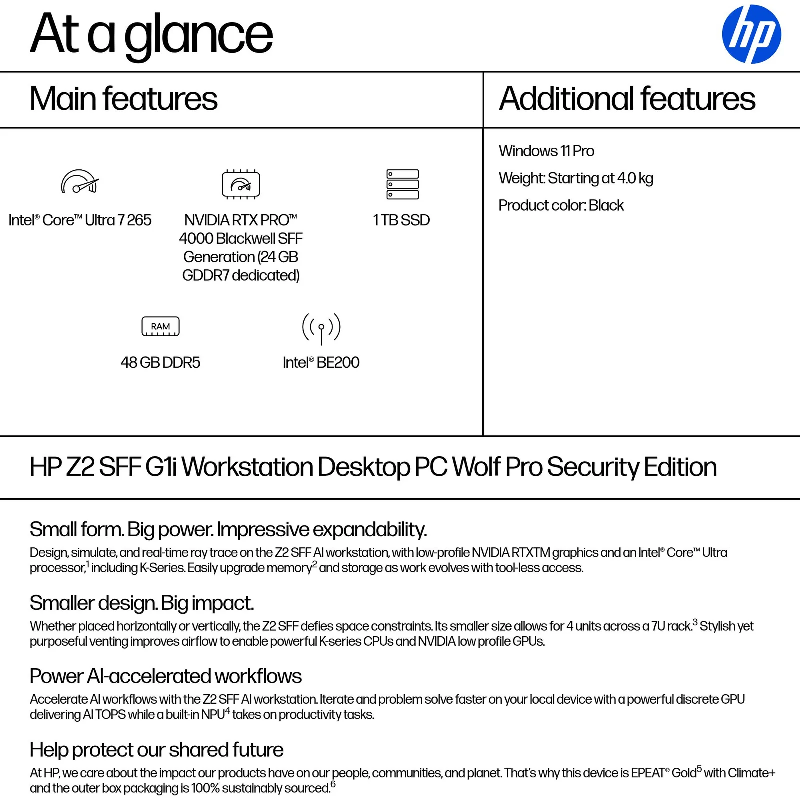 HP DQ6E1ET, Intel Core Ultra 7 265, 48GB RAM, 1TB SSD