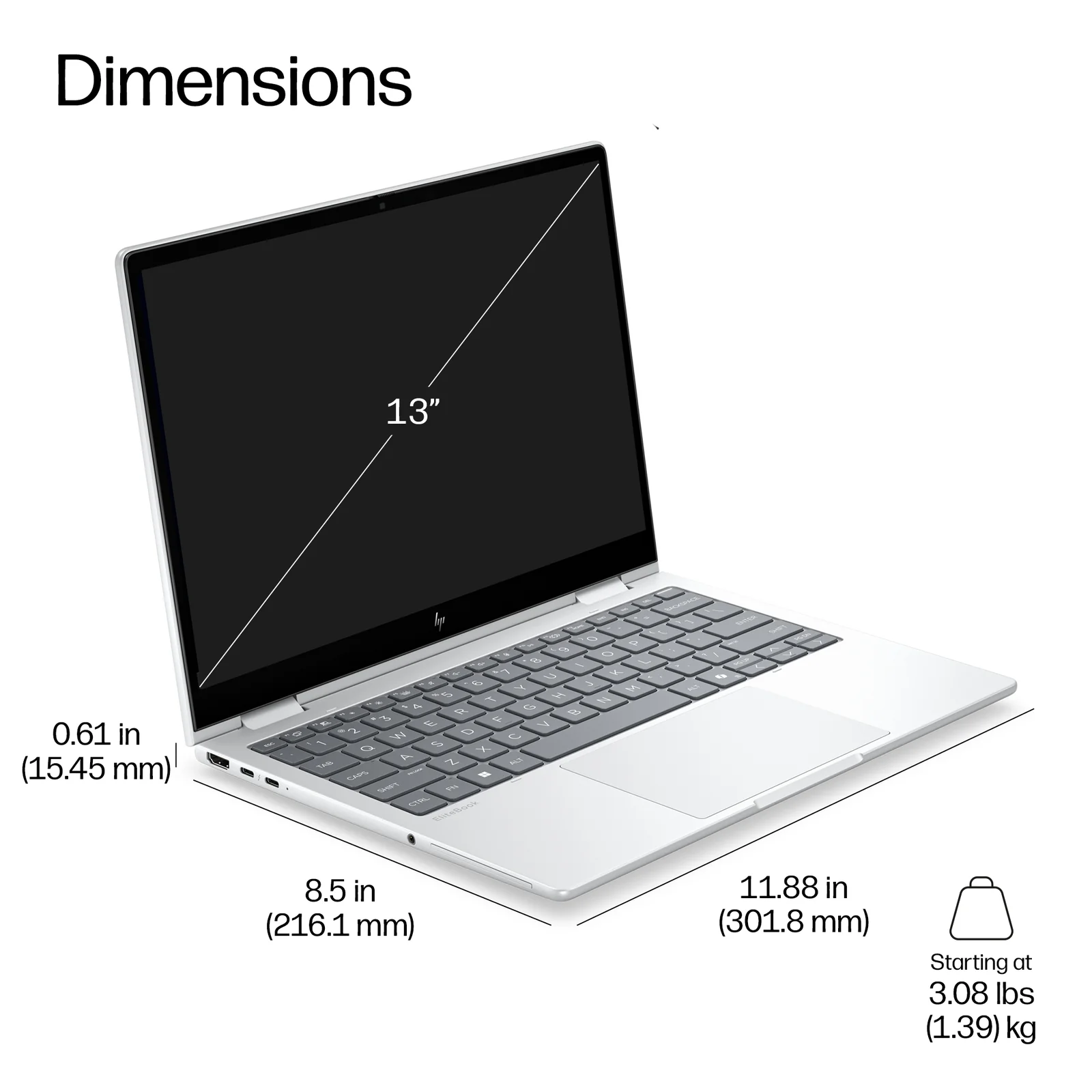 HP EliteBook 8 Flip G2i 13 inch Notebook Next Gen AI PC 13.3", Copilot+ PC Intel Core Ultra 5, 32GB RAM, 512GB SSD
