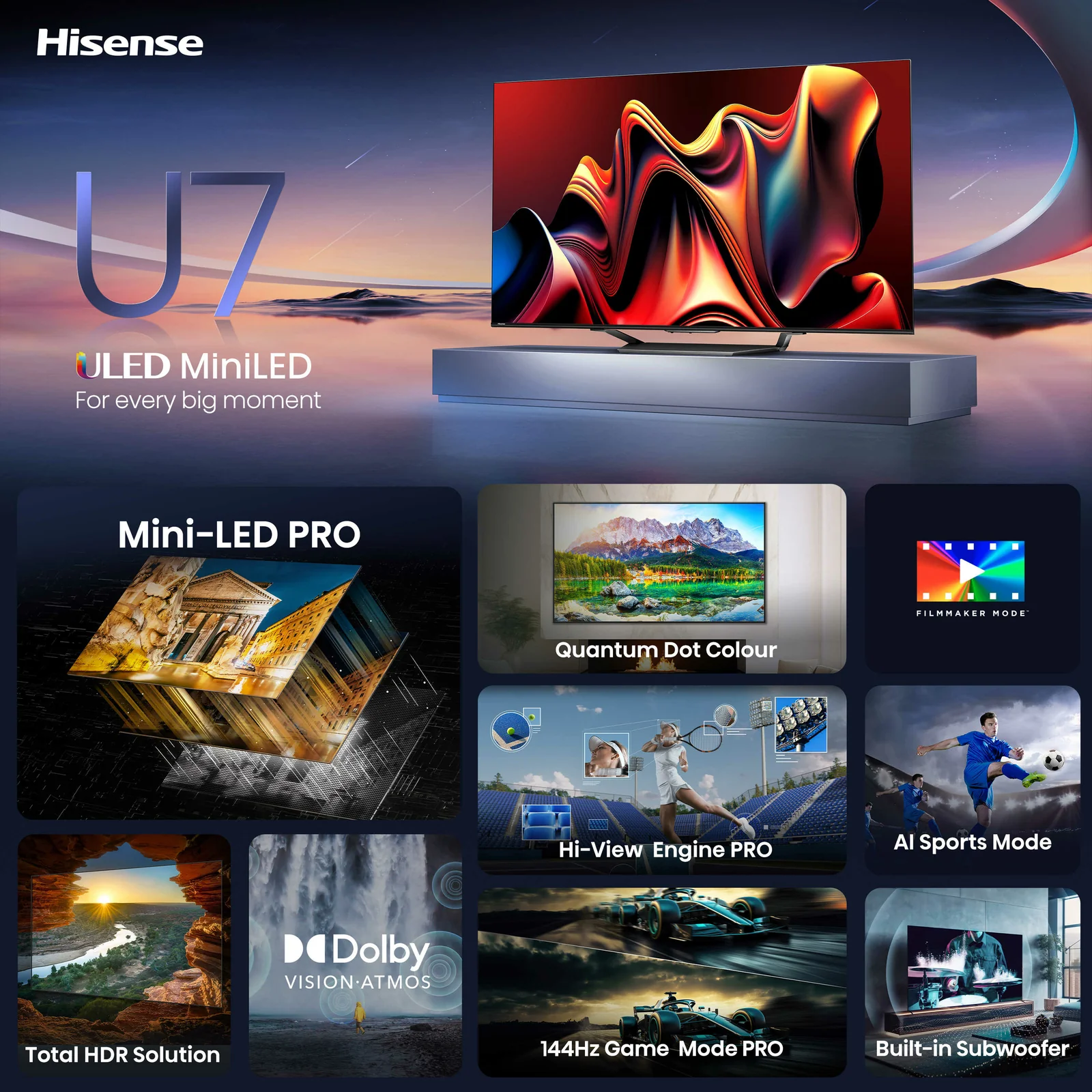 Hisense 75U7NQTUK 75" 4K Smart TV