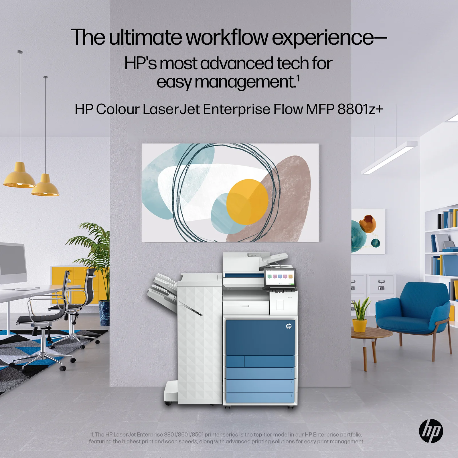 HP Clr LaserJet Ent Flw MFP8801z+ Prntr Colour Laser Printer