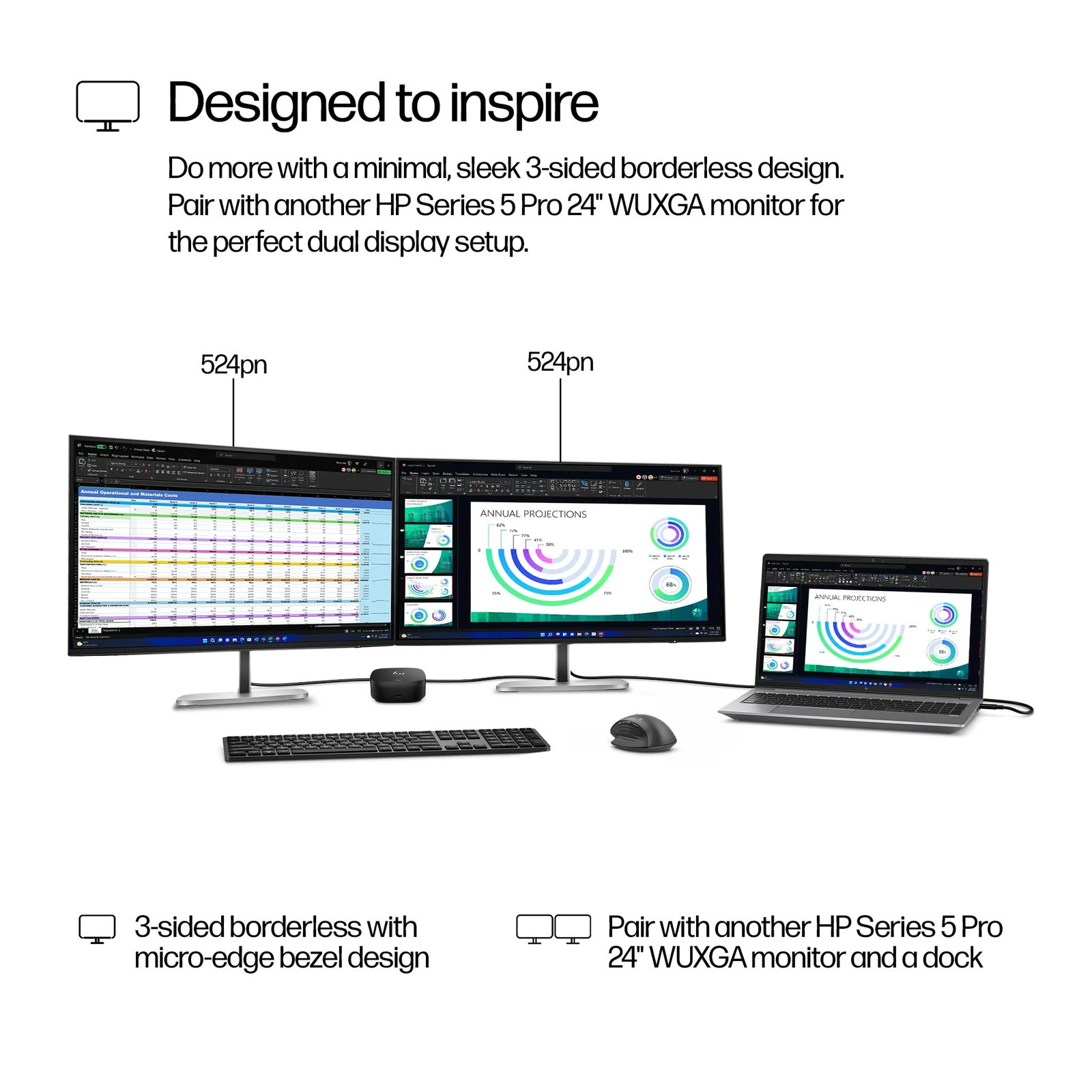 HP Series 5 Pro 24" WUXGA IPS 100Hz Monitor