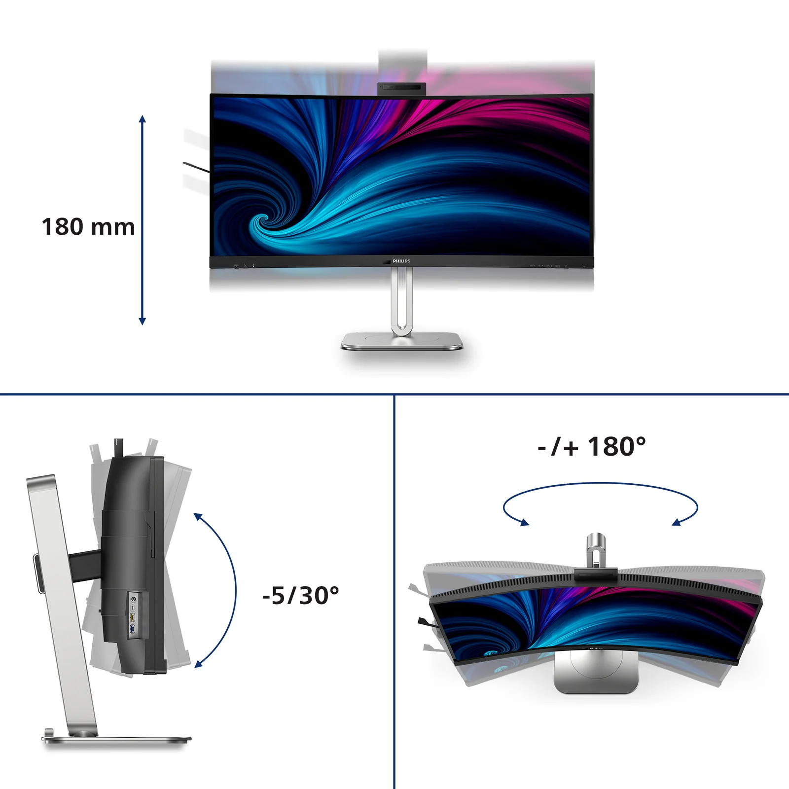 Philips 34B2U6603CH/00 34" UWQHD VA 120Hz Curved Monitor