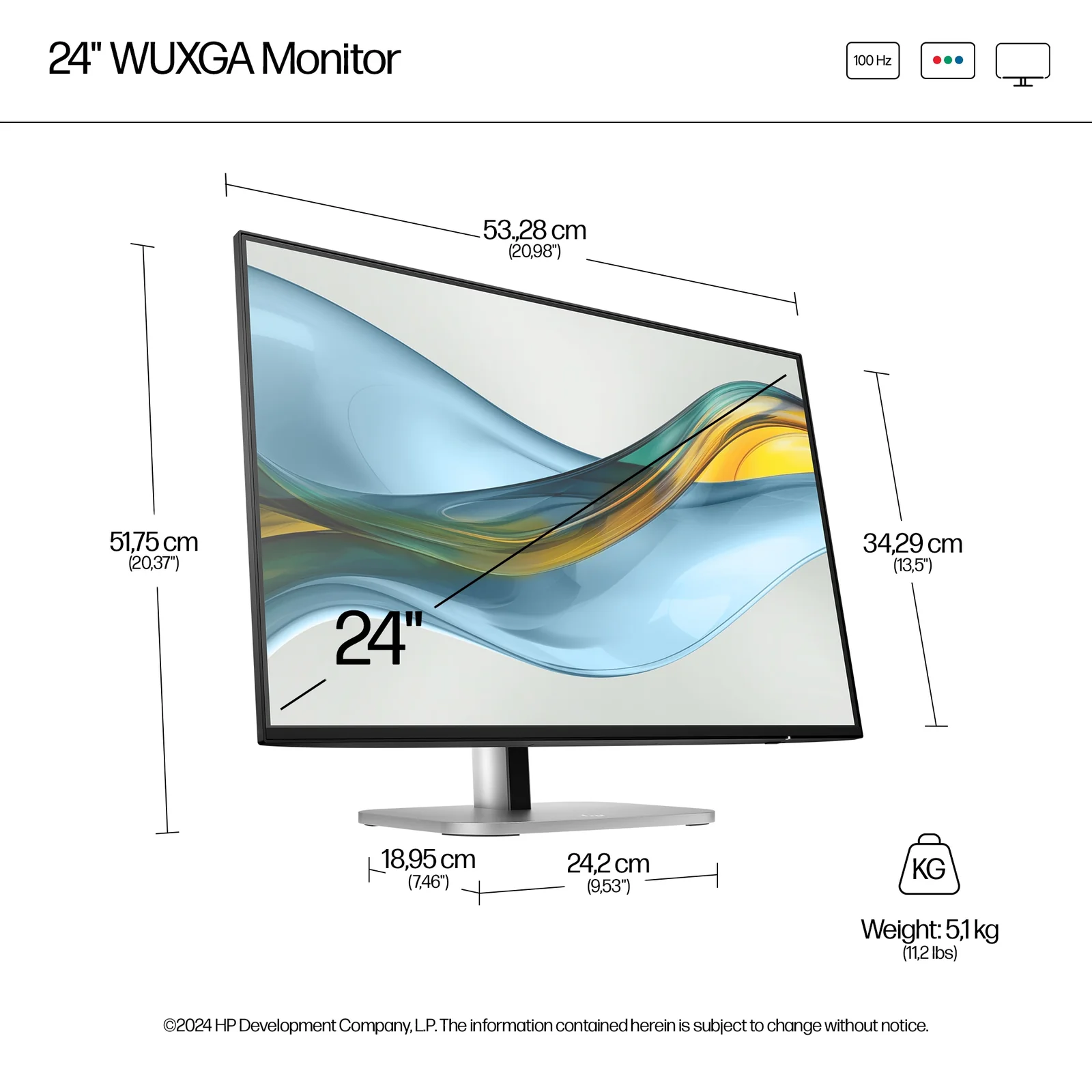 HP Series 5 Pro 24" WUXGA IPS 100Hz Monitor