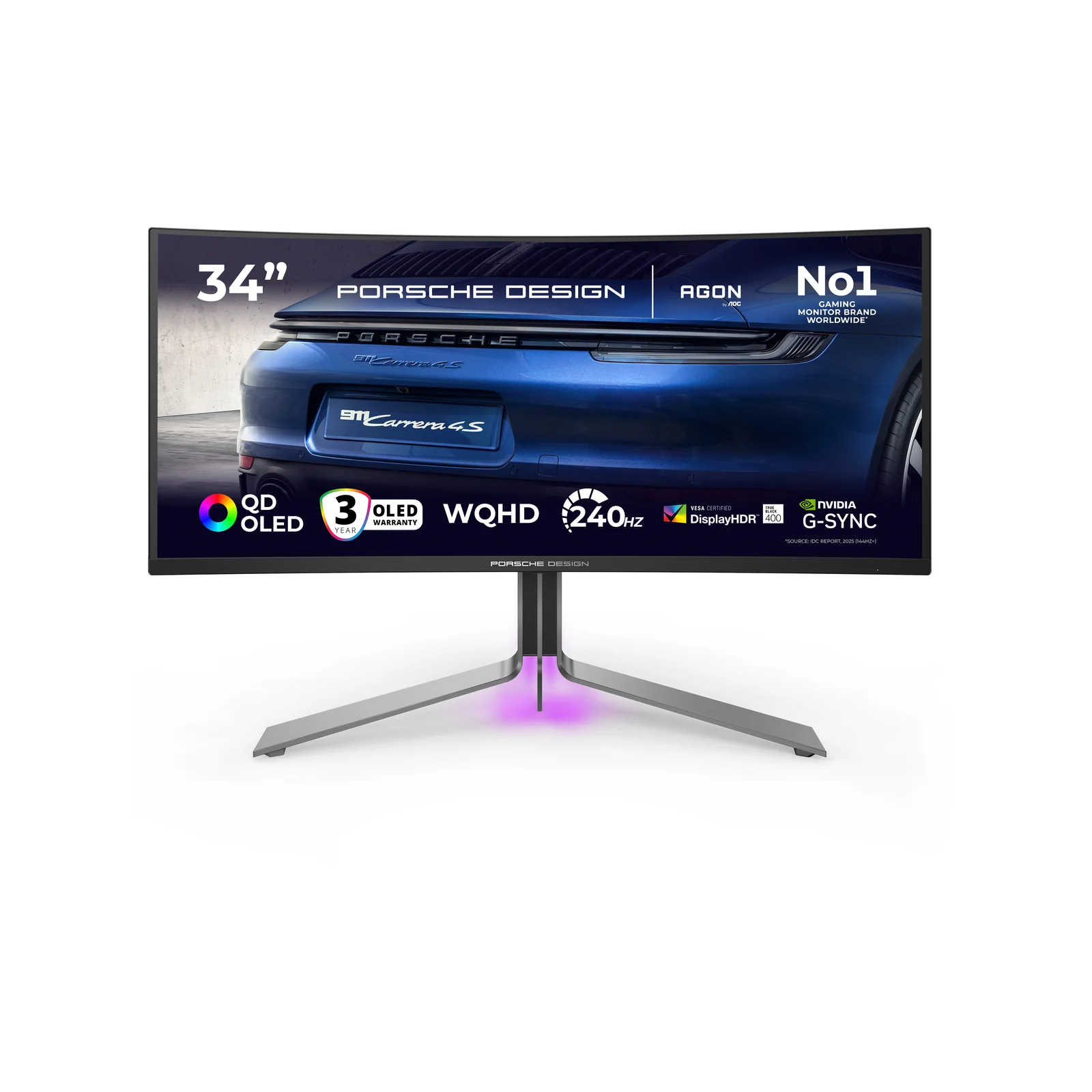 AOC PD34 34" UWQHD QD-OLED 240Hz Curved Monitor