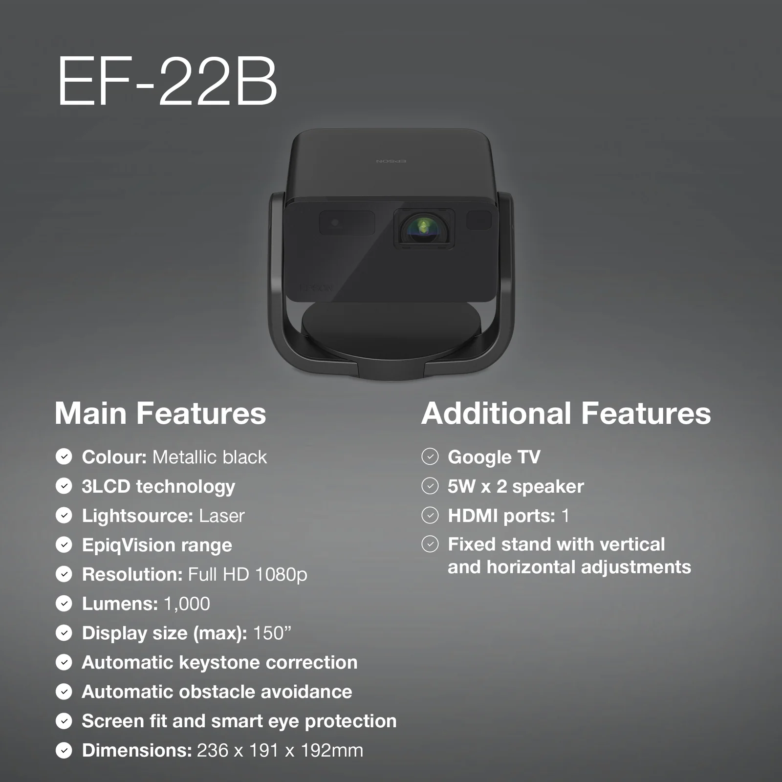 Epson EF-22B 1080p Projector