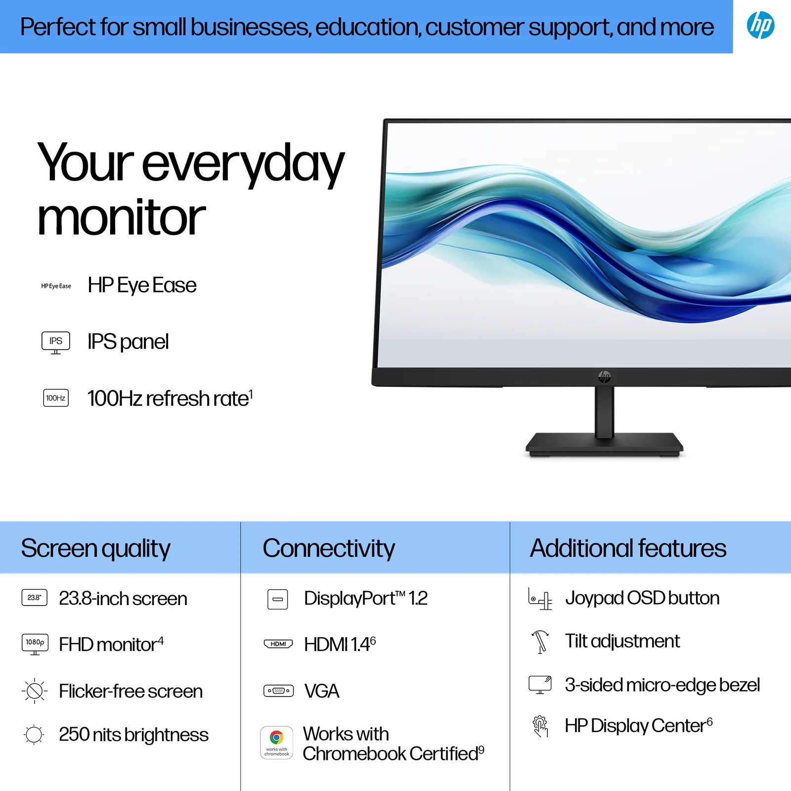 HP 324pf 23.8" Full HD IPS 100Hz Monitor
