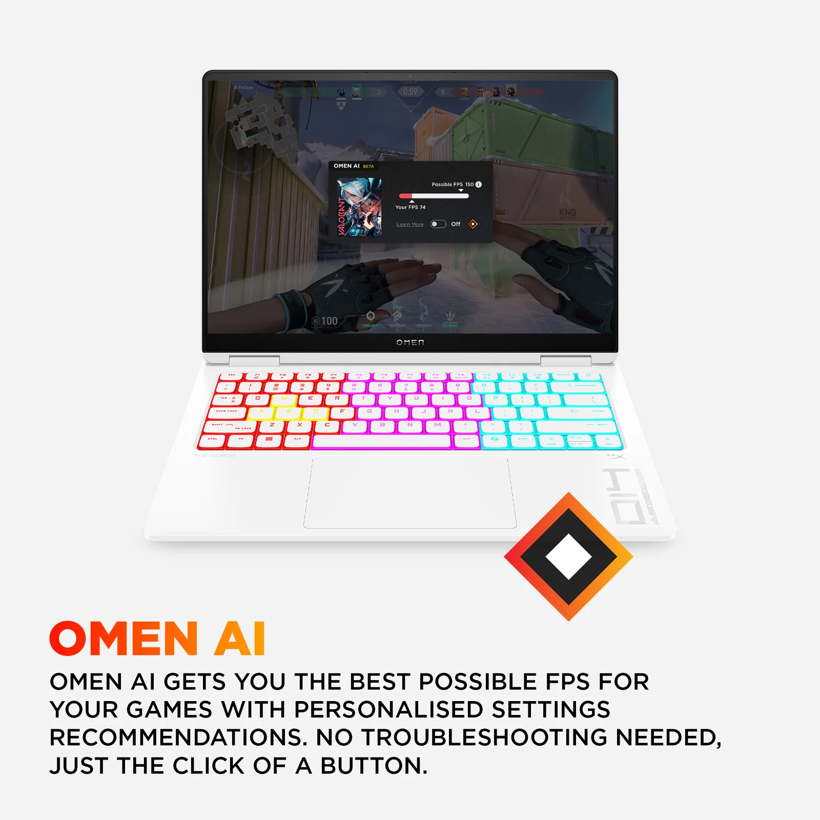 HP OMEN Transcend 14-fb1522na 14", Intel Core Ultra 7 255H, 16GB RAM, 1TB SSD